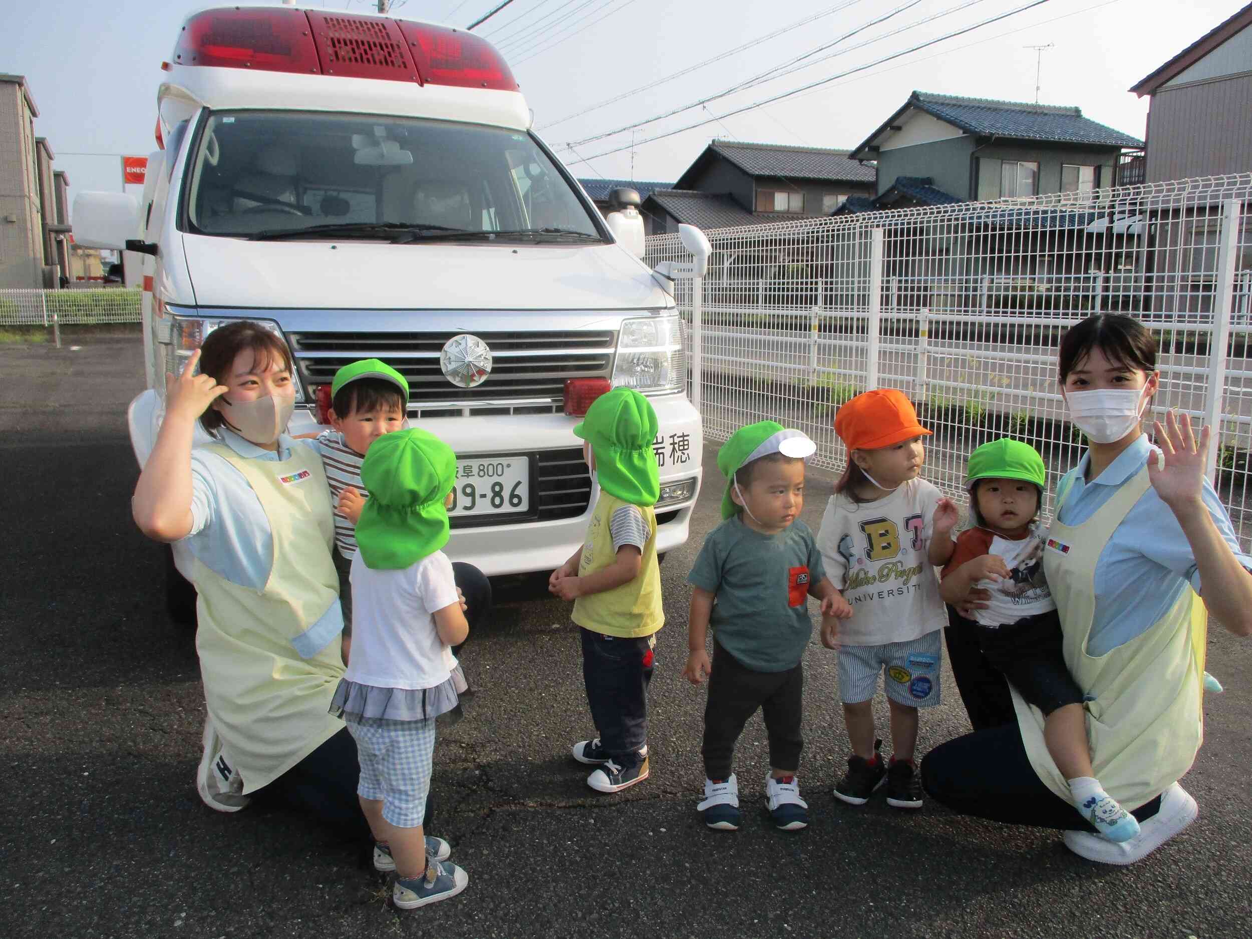 消防車と記念撮影♪