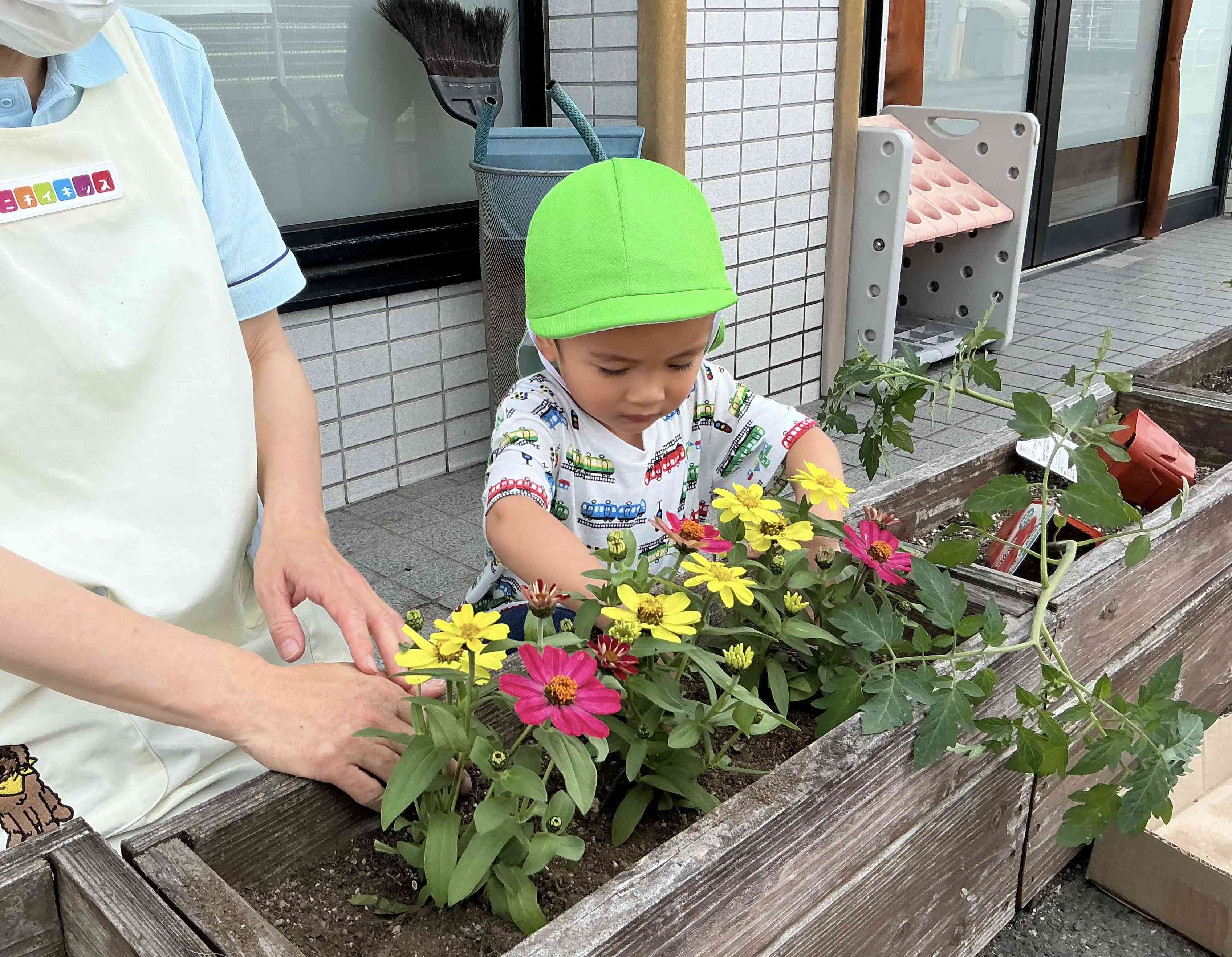 僕もお花を植えたよ‼︎