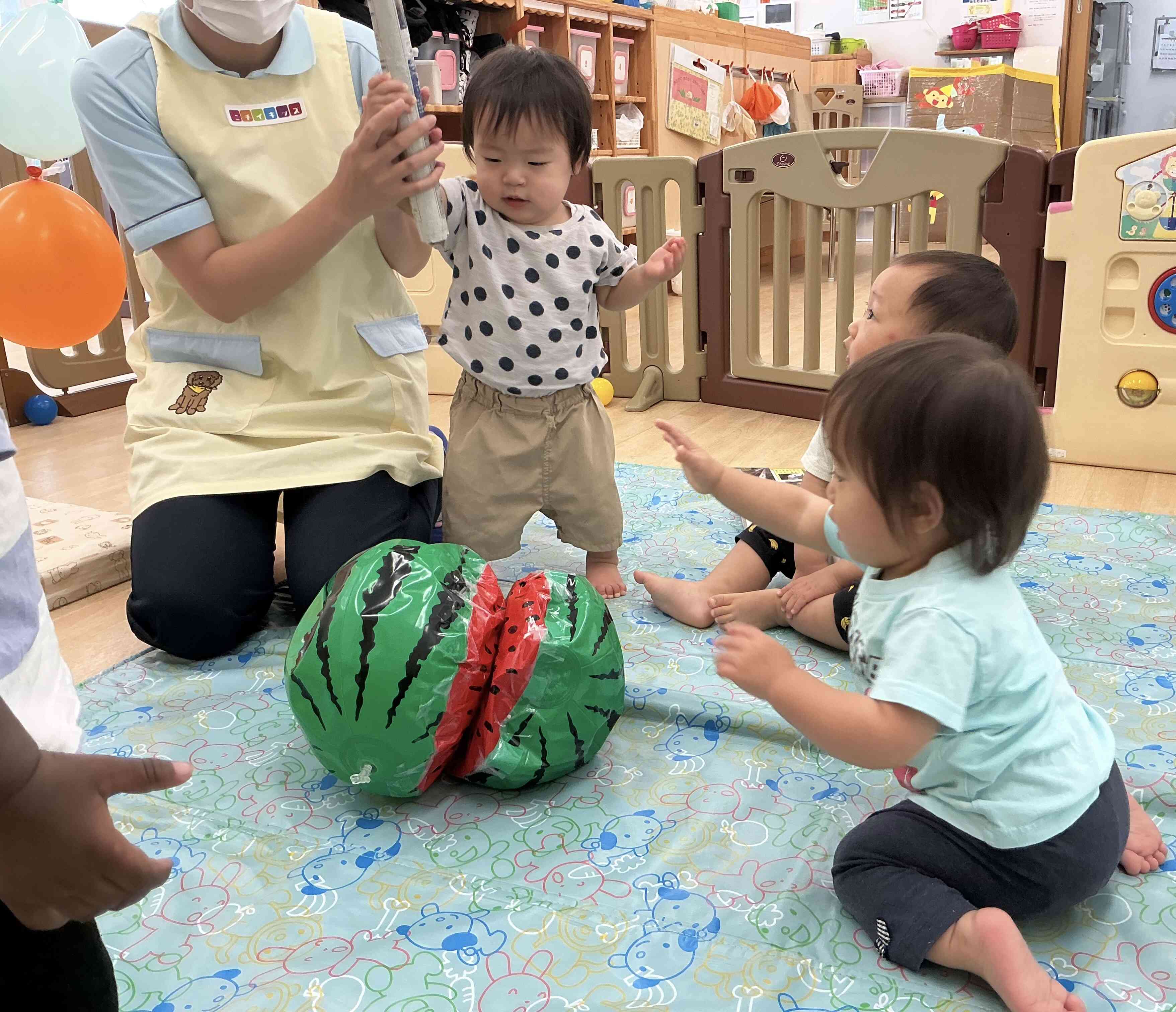 ひよこ組さんも割ったよ!