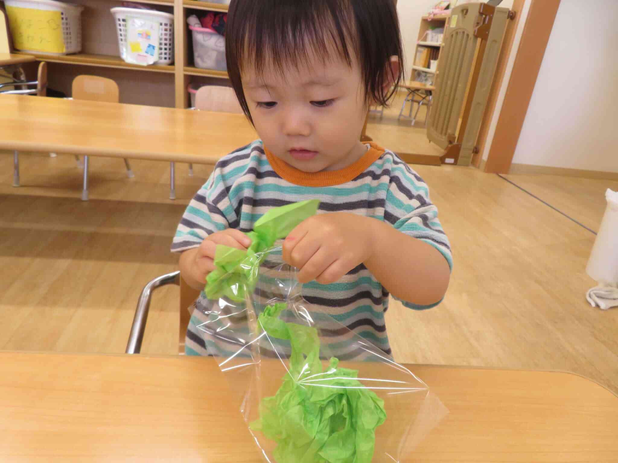 袋に入れて…