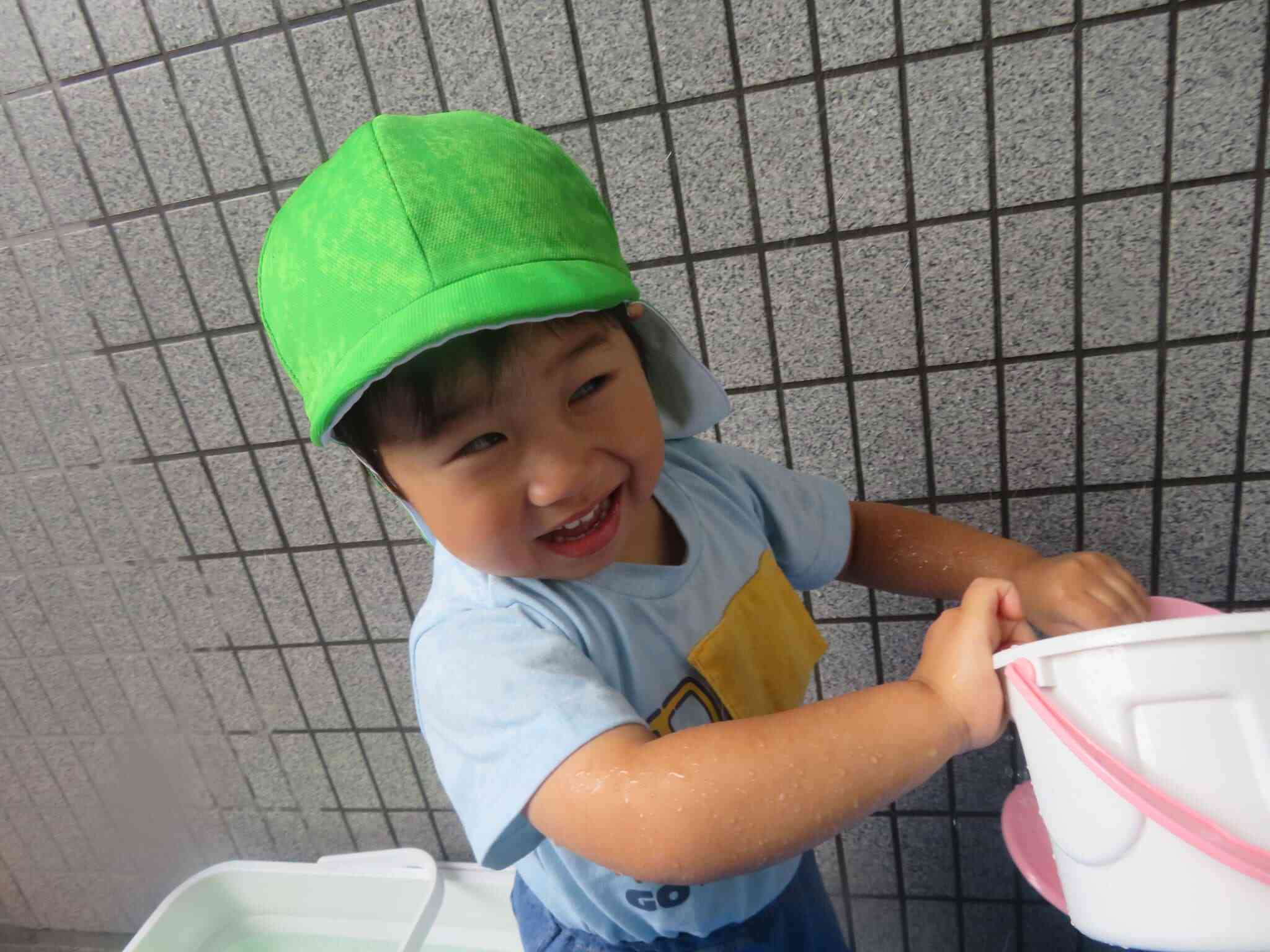 水が飛んできた～！