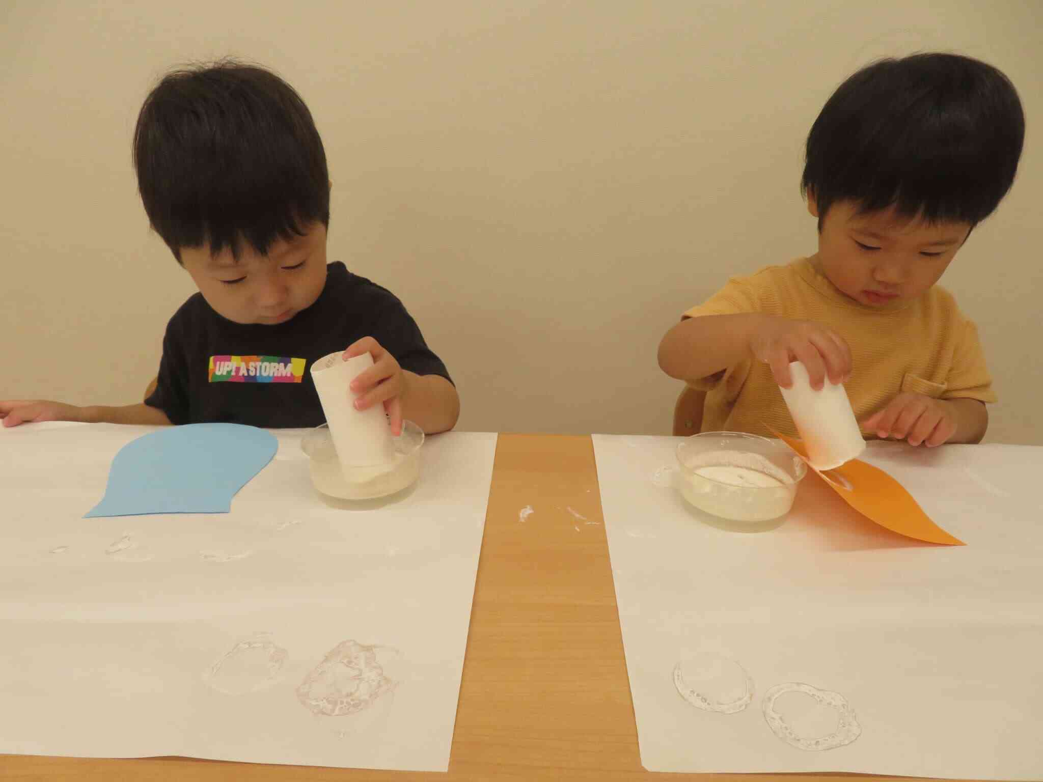 2歳児うさぎ組 7月製作「クリームソーダ」
