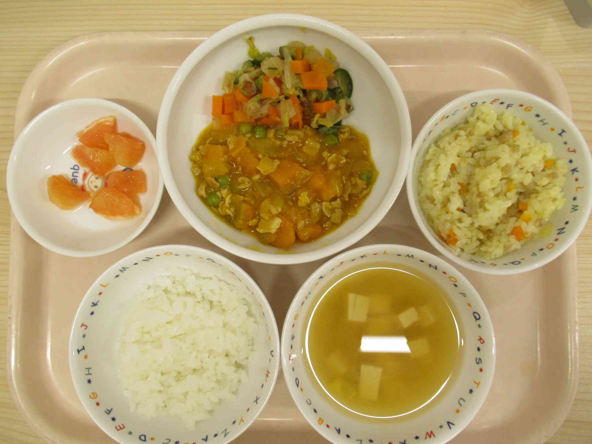 肉カボチャと白菜のおかか和え☆彡おやつのカレーピラフ！！