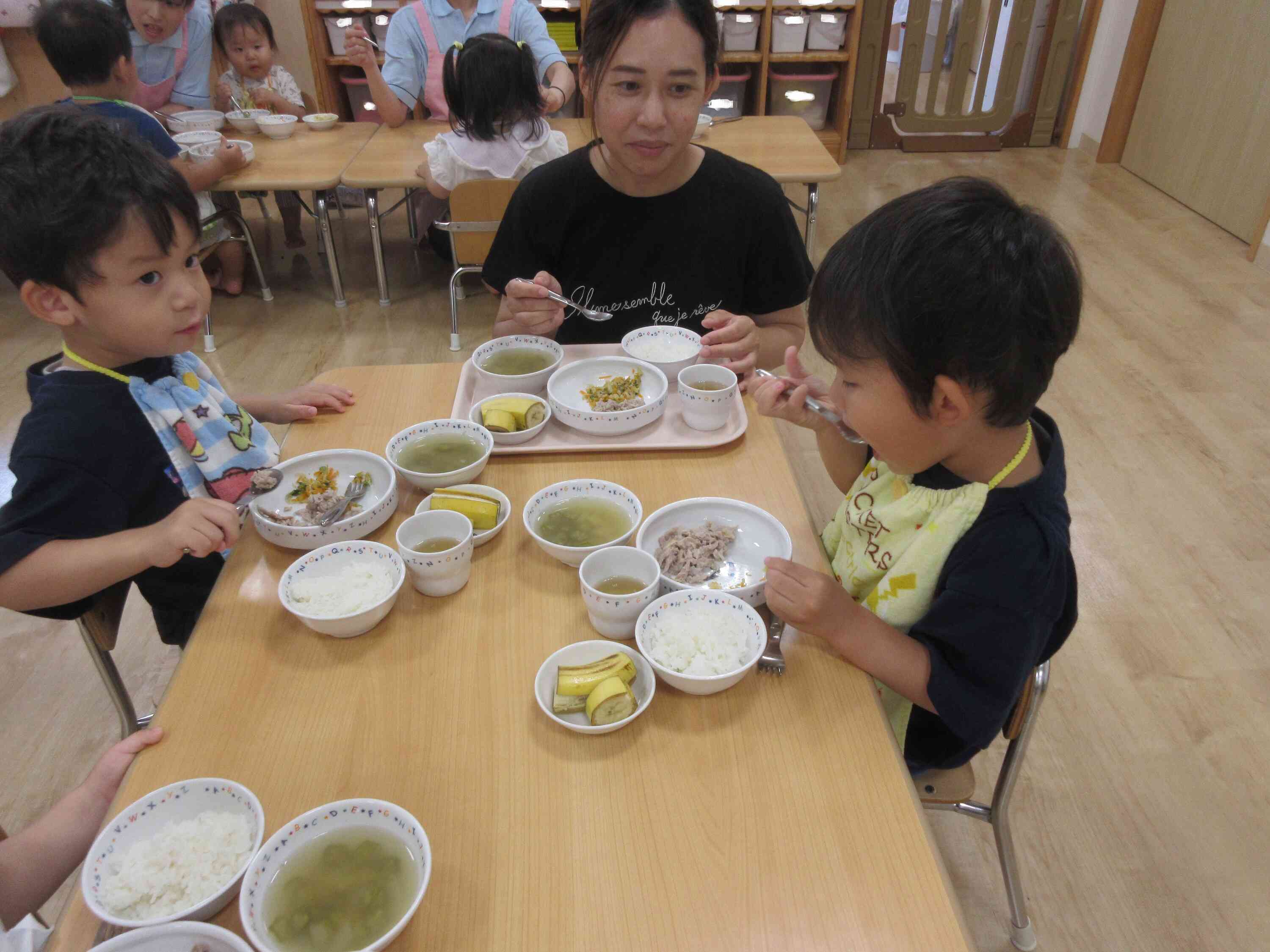 給食も一緒に食べたよ