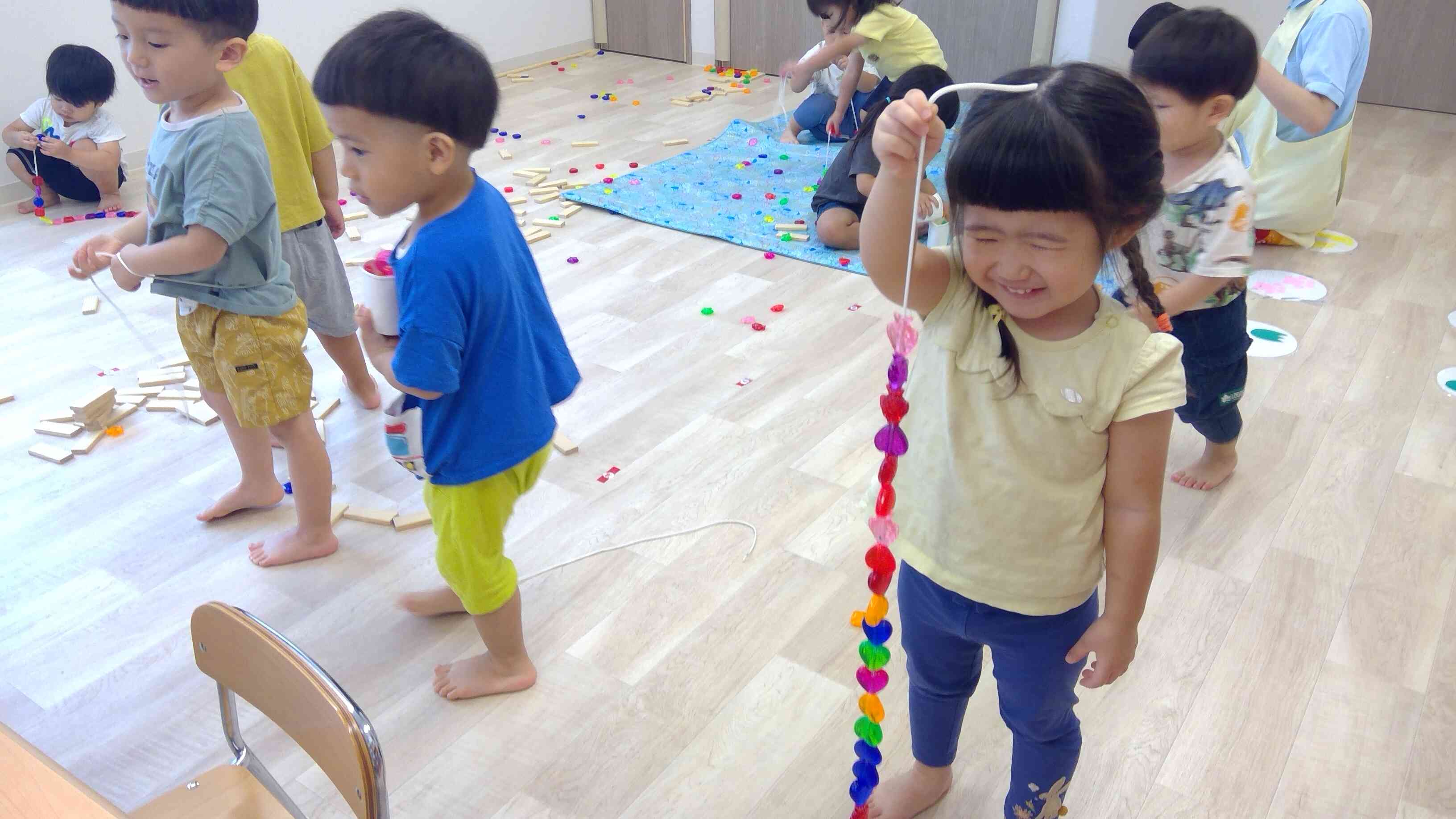 長くビーズを通せたよ♪