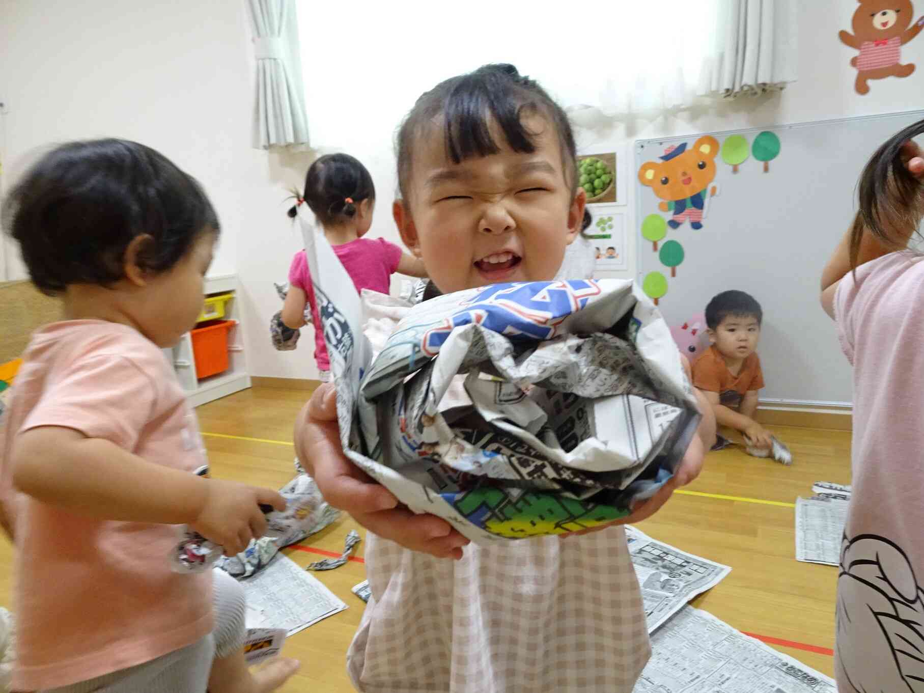 自分でグルグルしてかたつむりができたよ！