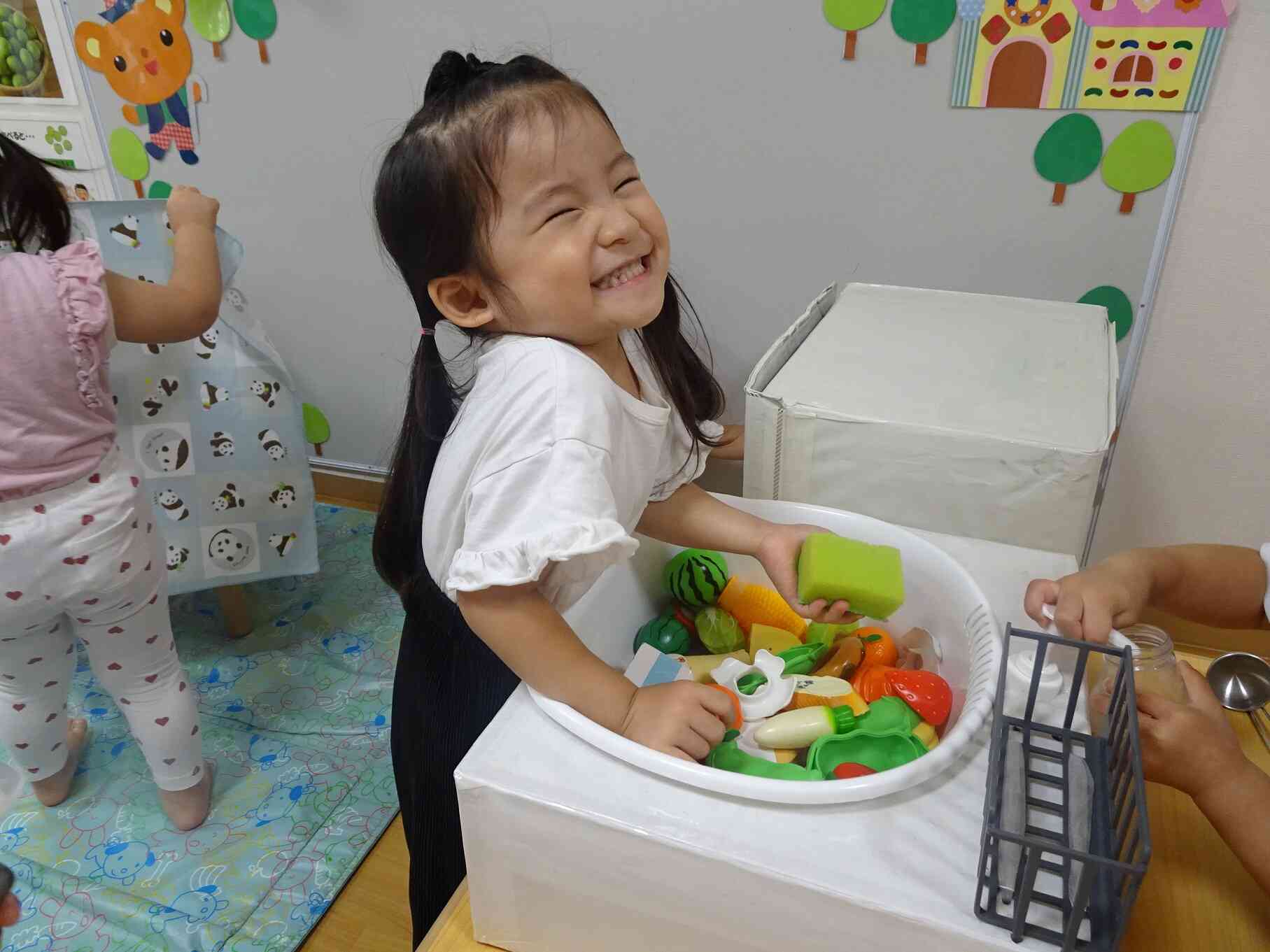お野菜綺麗に洗おう！