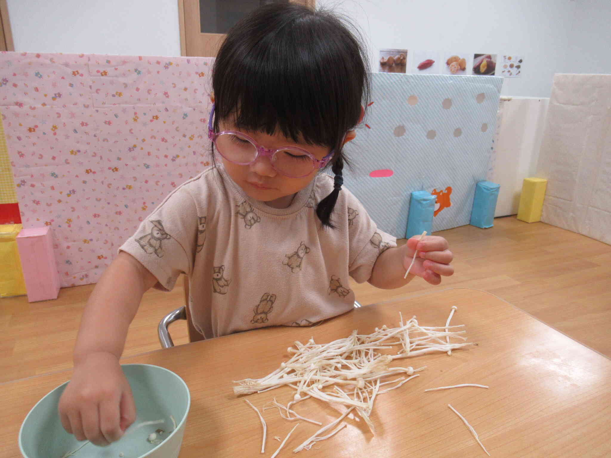 きのこをちぎってみよう！