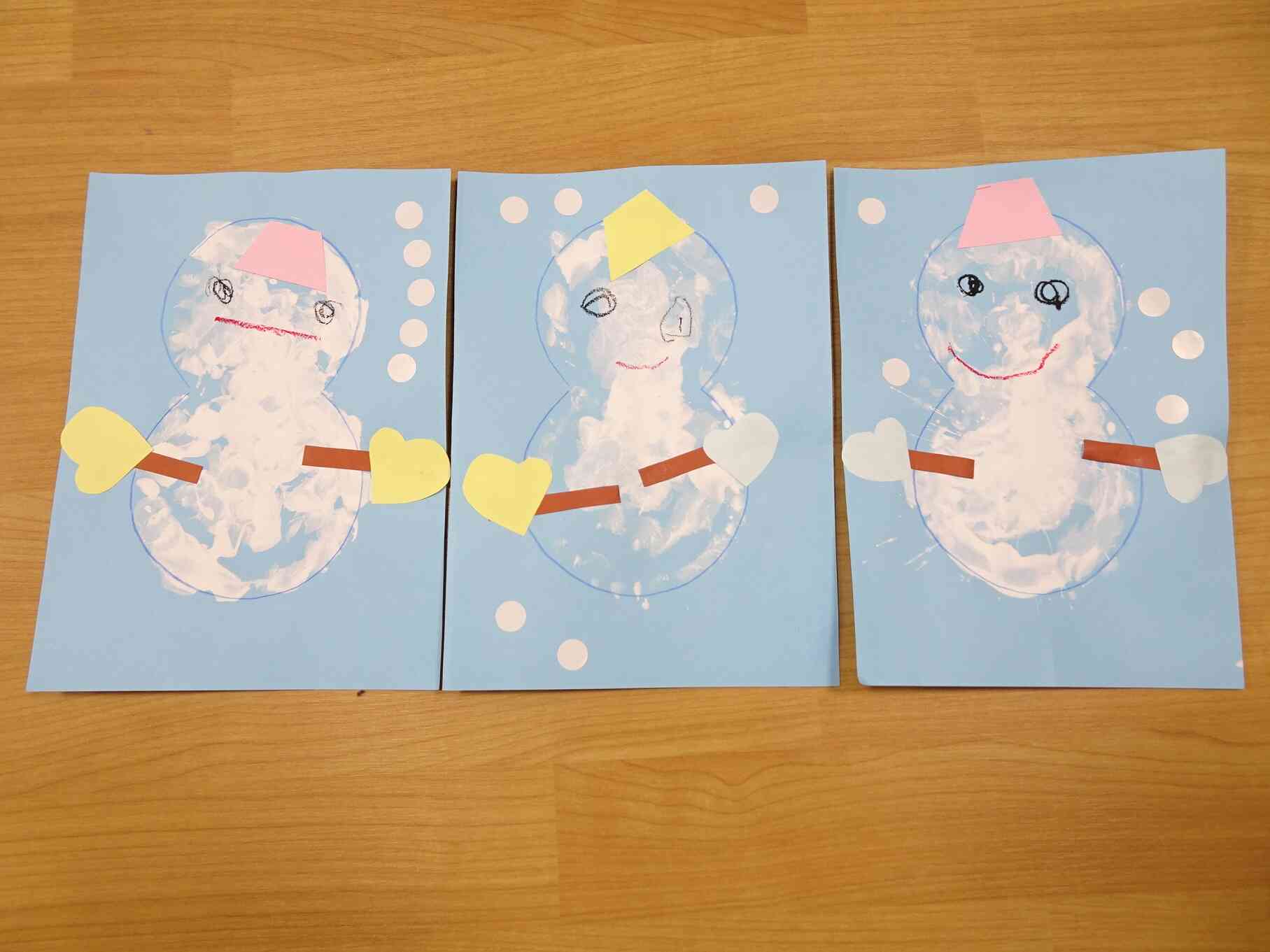 かわいいゆきだるまができました！