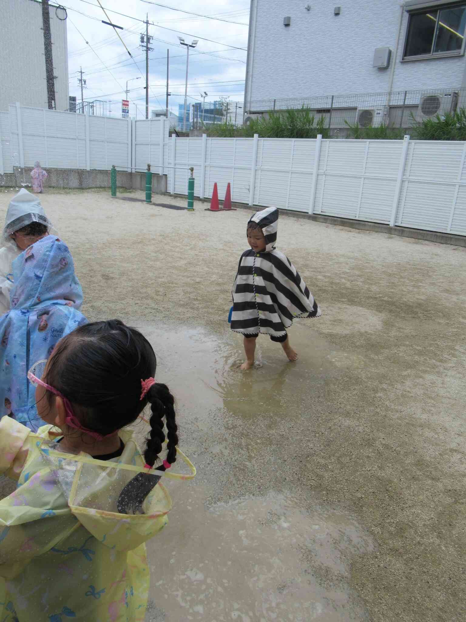 水たまりでのジャンプも楽しかったよ。