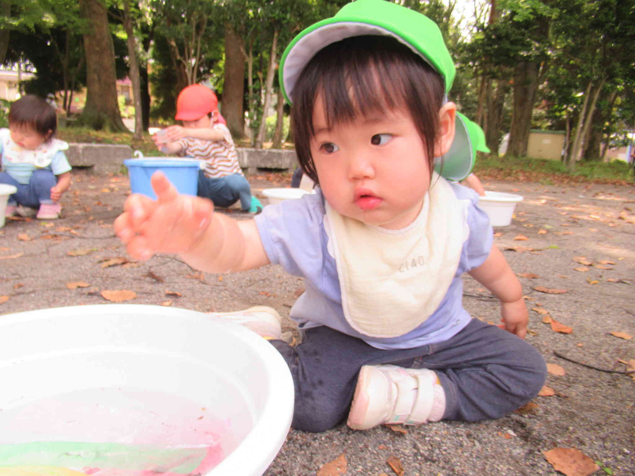 初めての水あそび♪