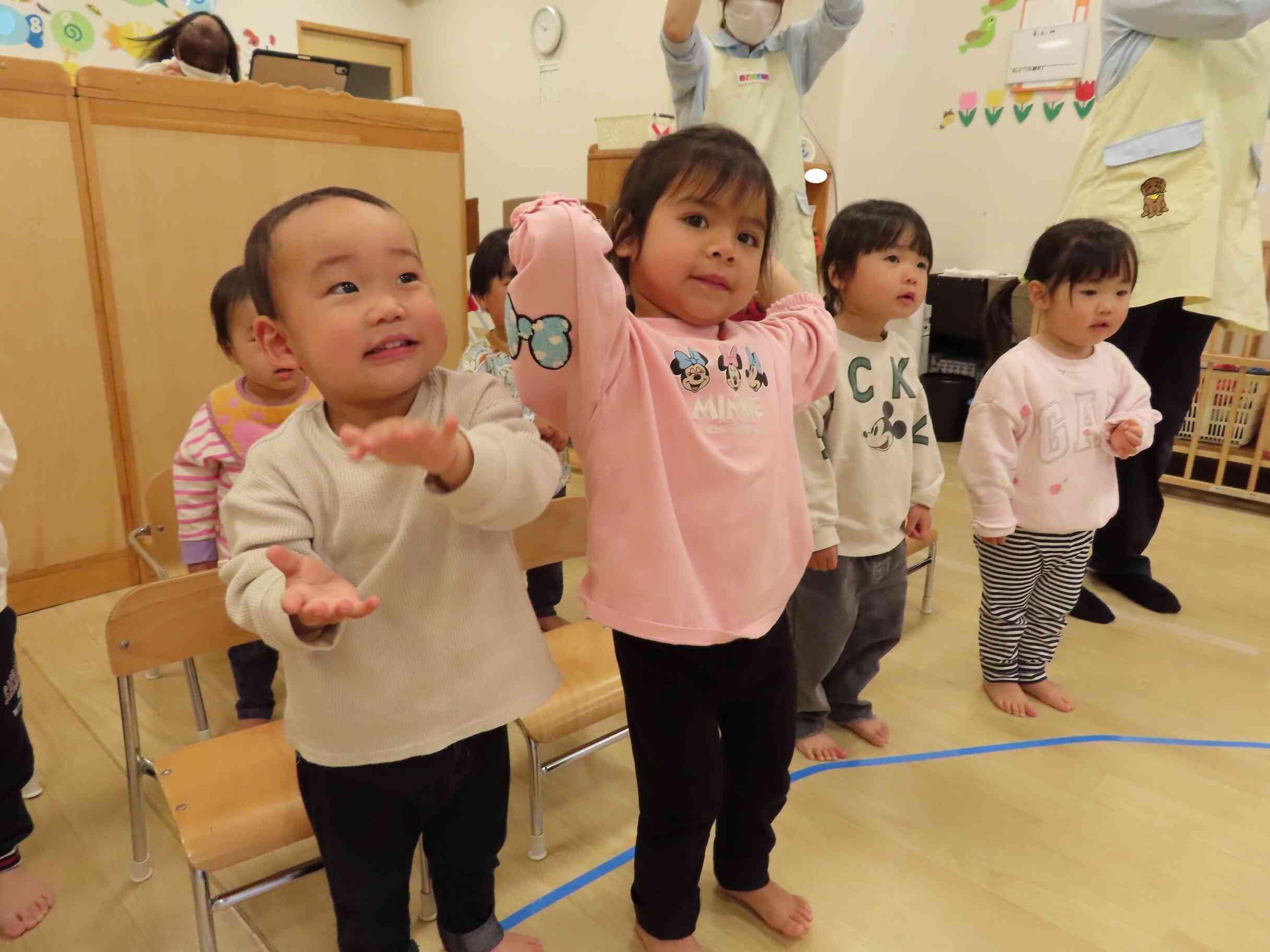 一番前でノリノリで参加してくれたうさぎ組のお友だちでした♪