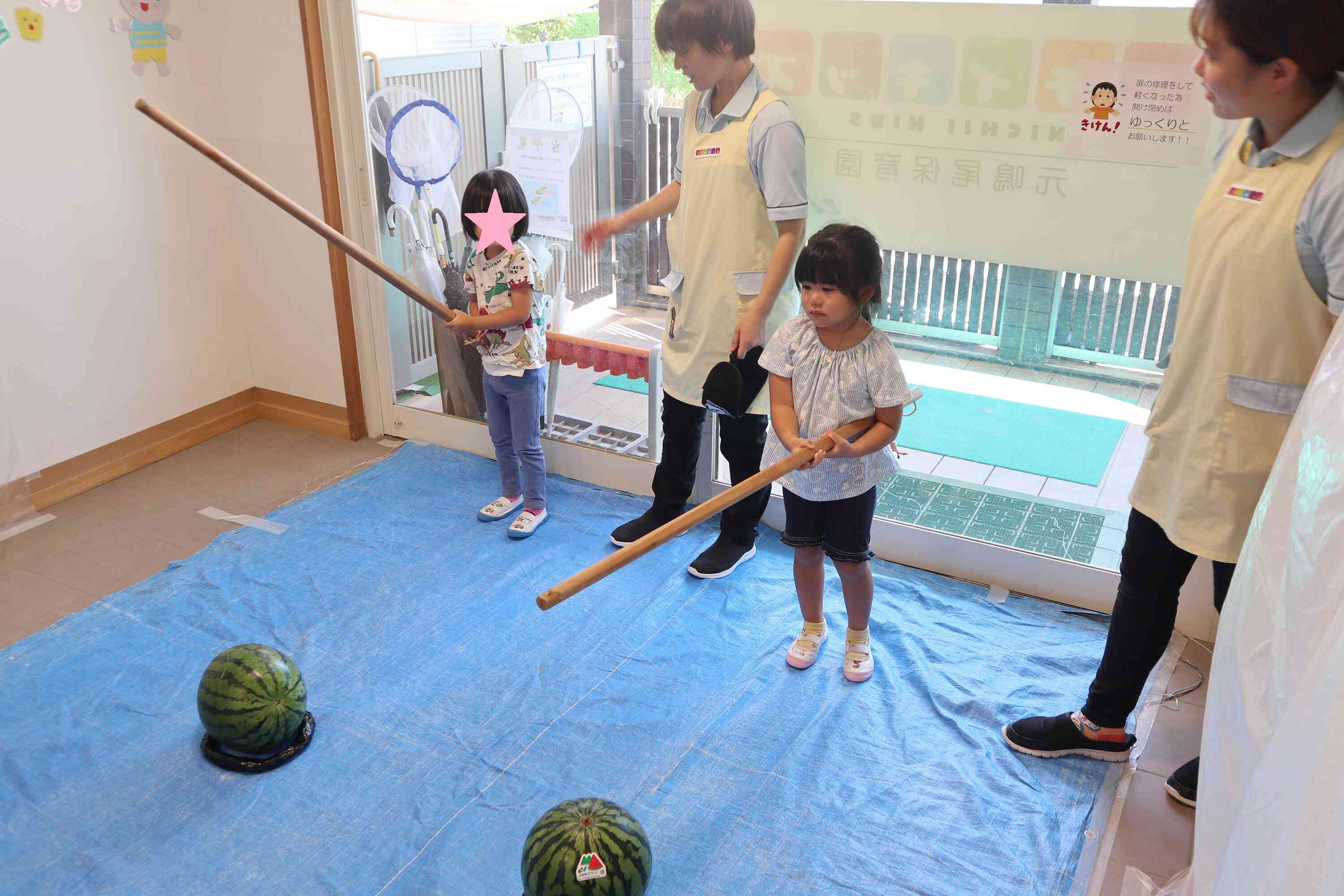 盛り上がったすいかわり！