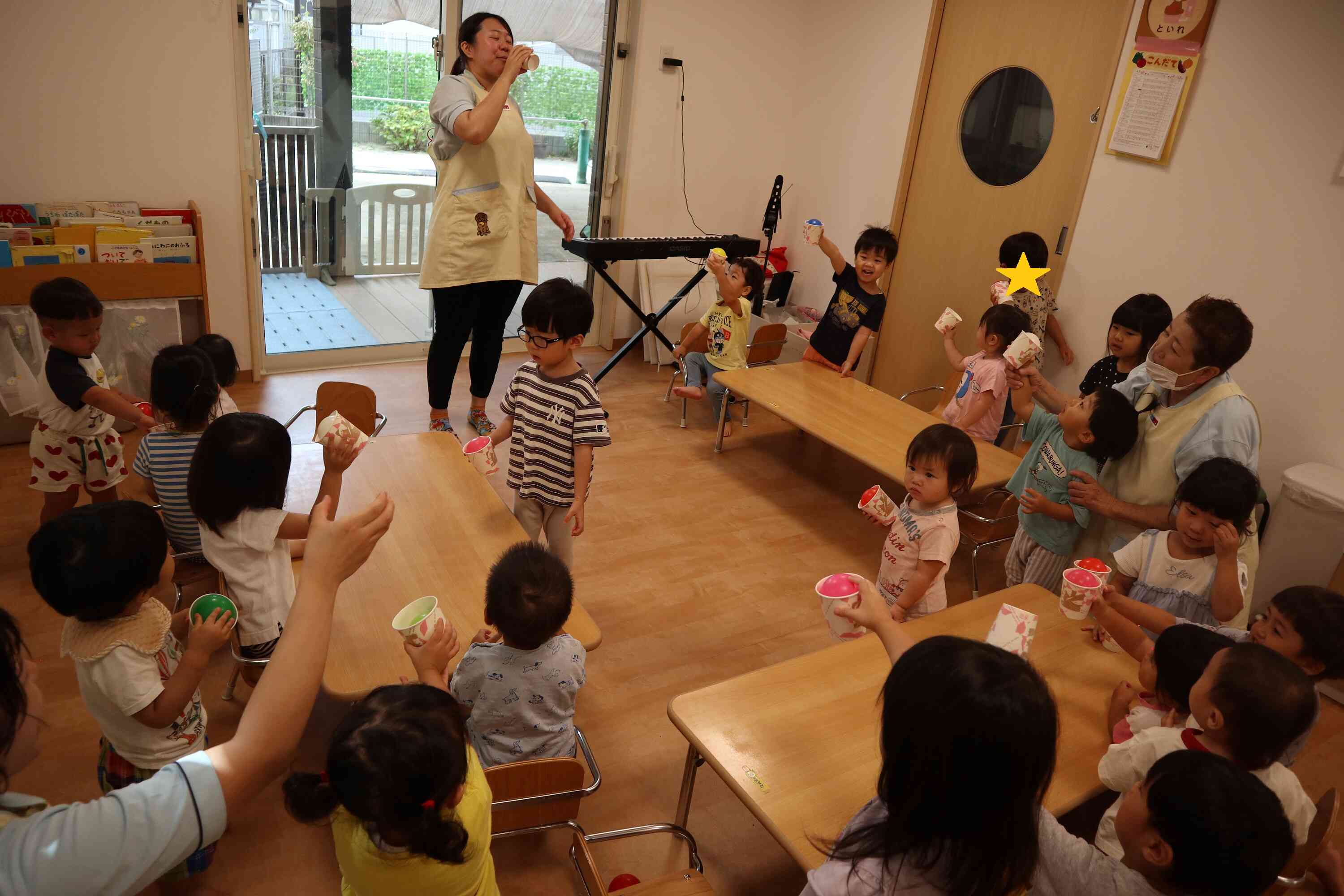 最後はみんなでお疲れ様の「かんぱーい！」