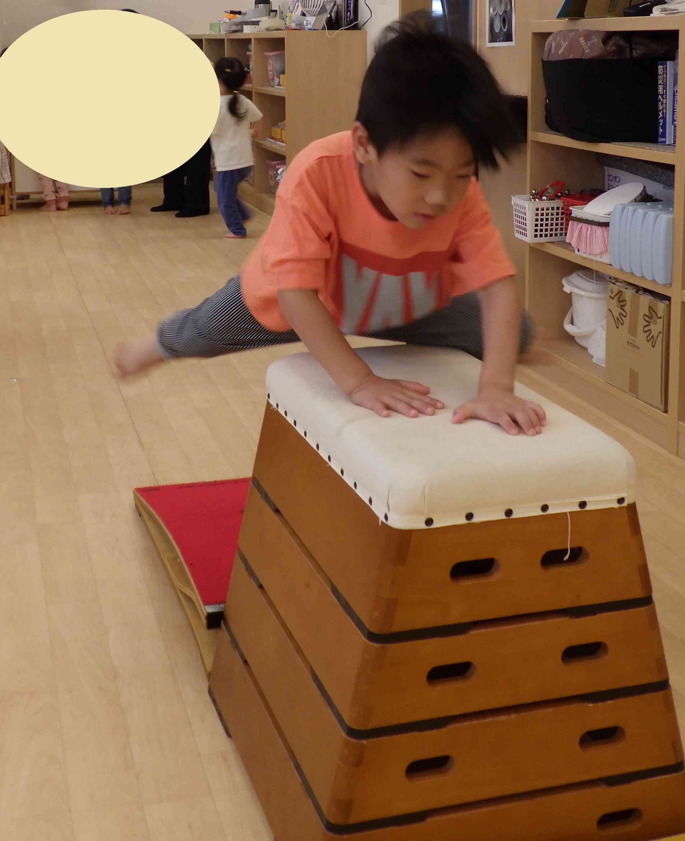跳び箱練習頑張ったね！