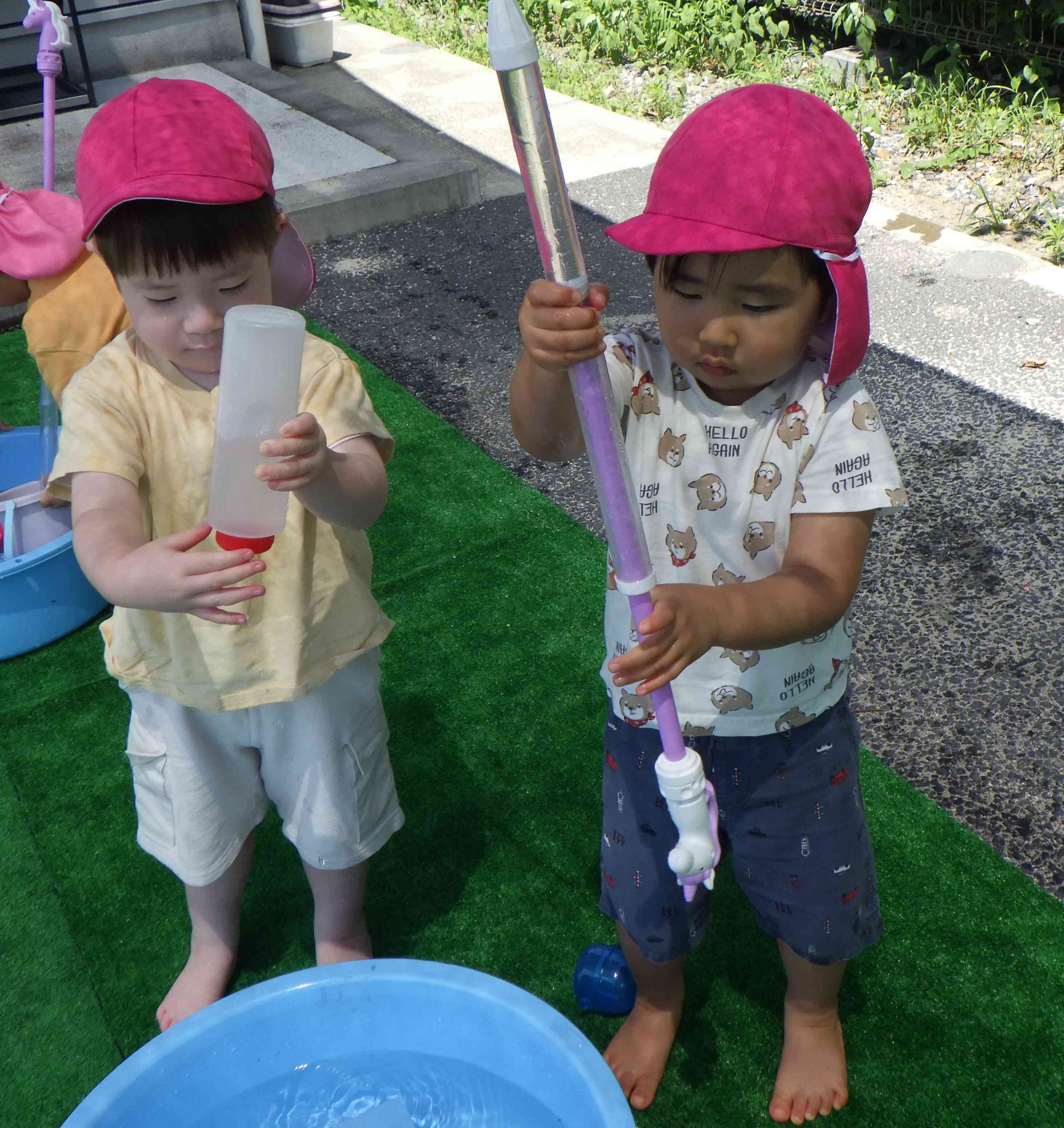 水遊び楽しいね☆～2歳児～