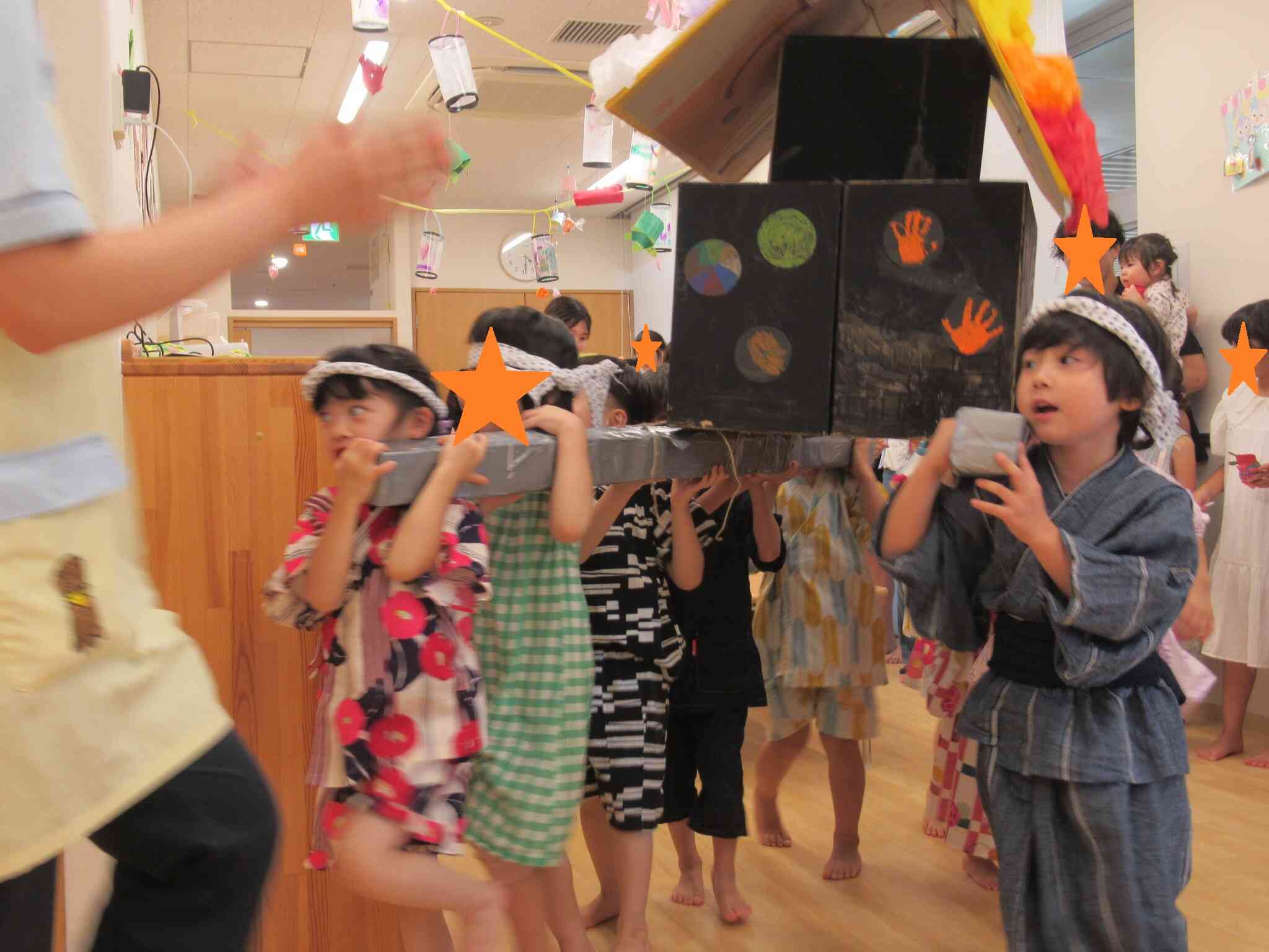 力を合わせて、、！わっしょい！