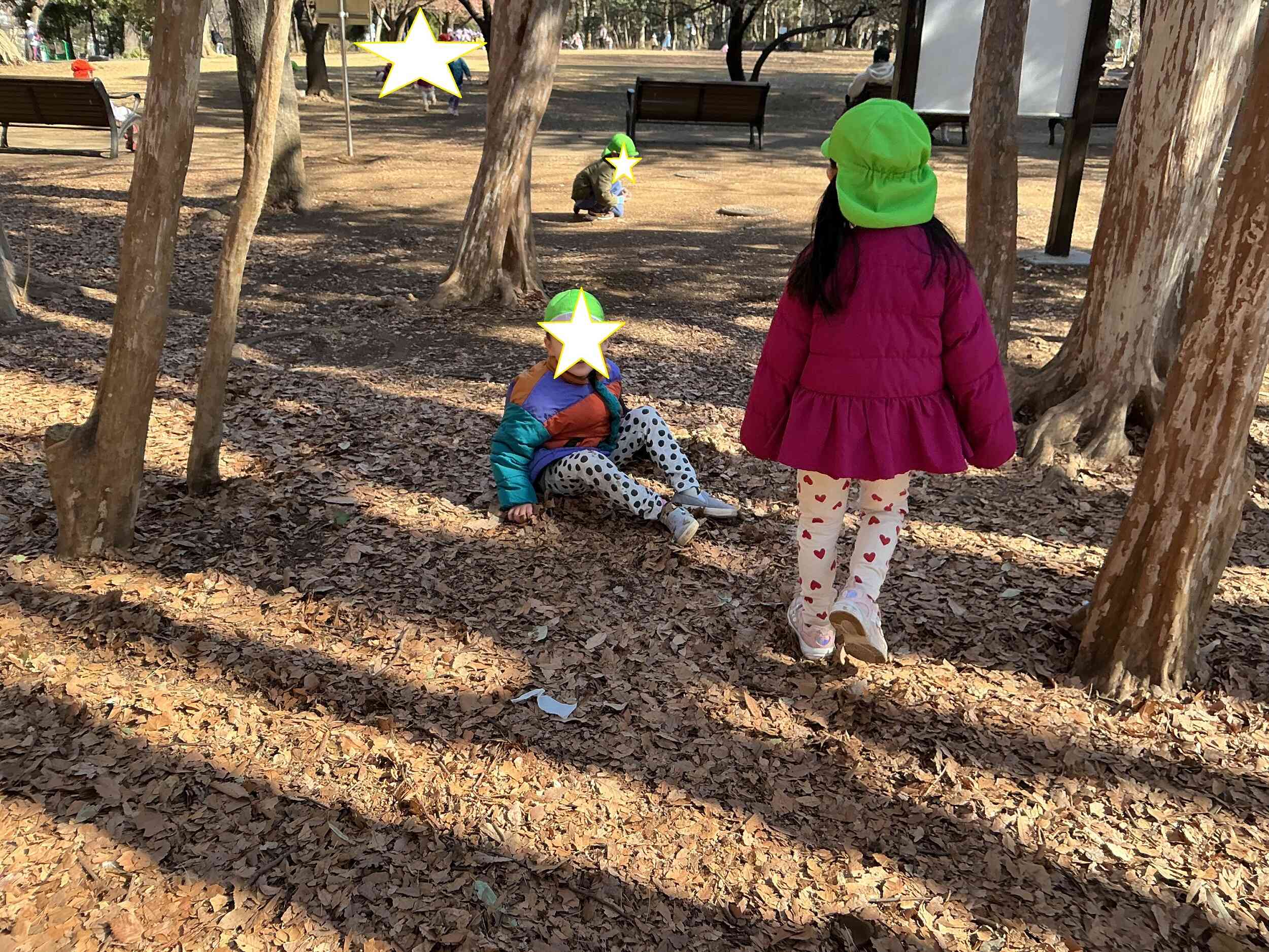 落ち葉のクッションが気持ちいい～！