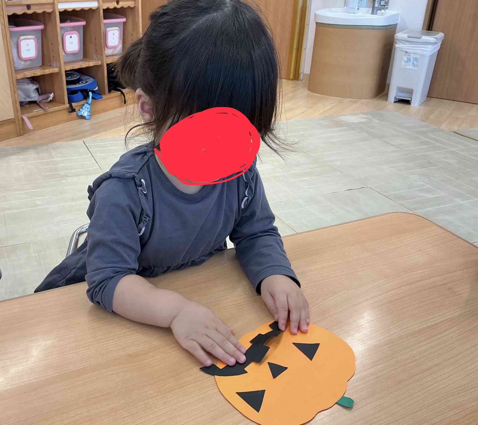 かぼちゃさんのおくち、ここに決めたっ!!
