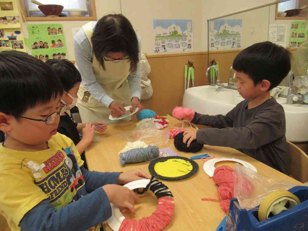 毛糸を使ったデザインにしたよ!