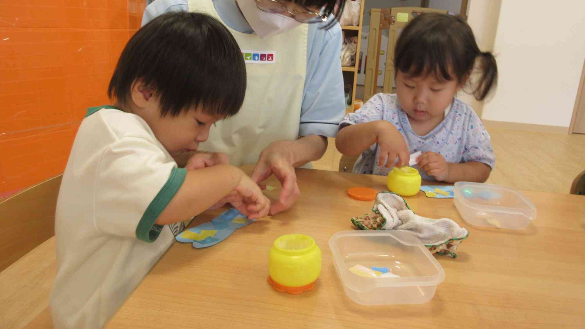 のりは、これくらいかな。よくのばしてみるよ。