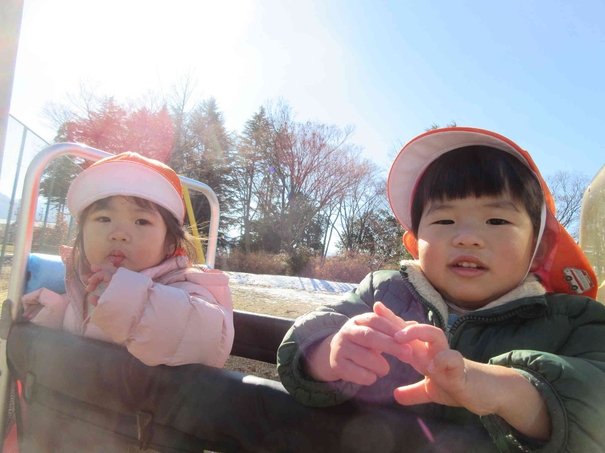 散歩車に乗って保育園に帰ろう！