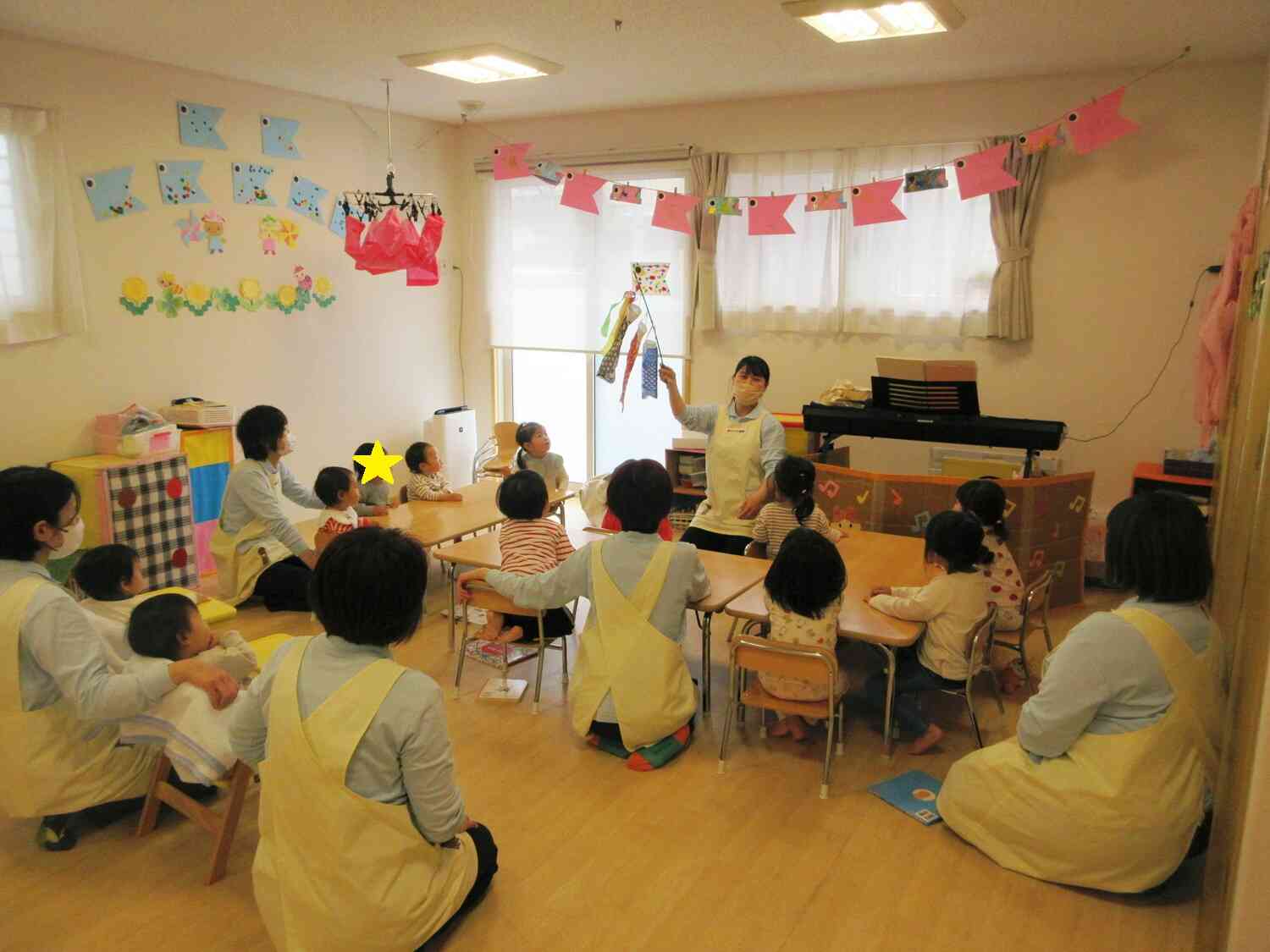 こいのぼりさんにフーってしてみたよ！