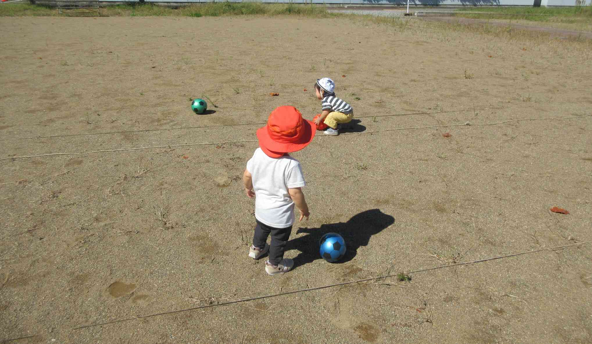 ボールで遊んだよ!