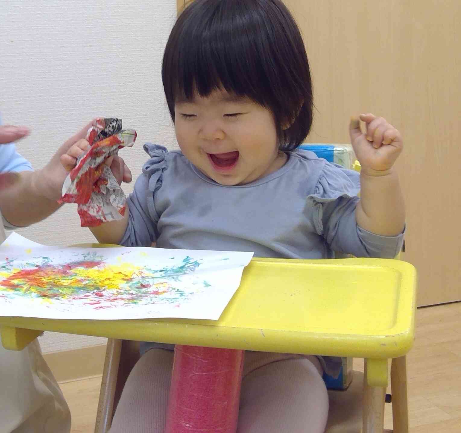 できたよ～。すごく素敵な笑顔が見られました！製作活動、たのしいね～！