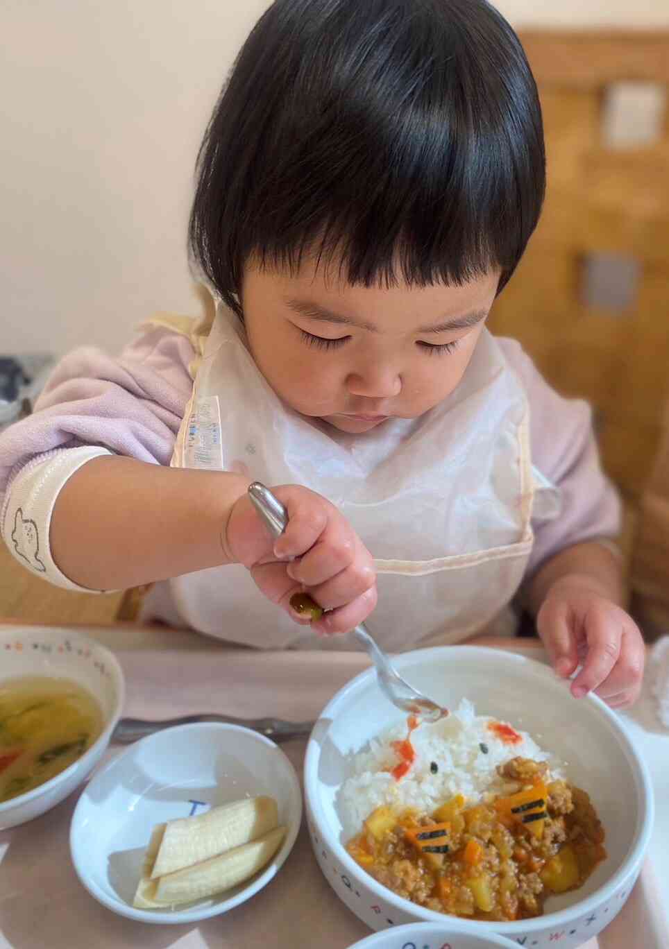 給食は鬼カレー！大人気でした☆