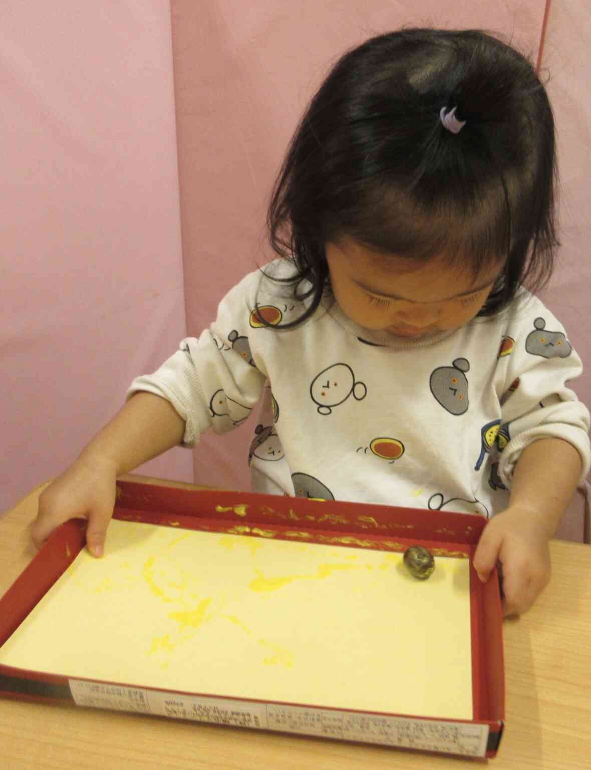 上手に転がせたね♪