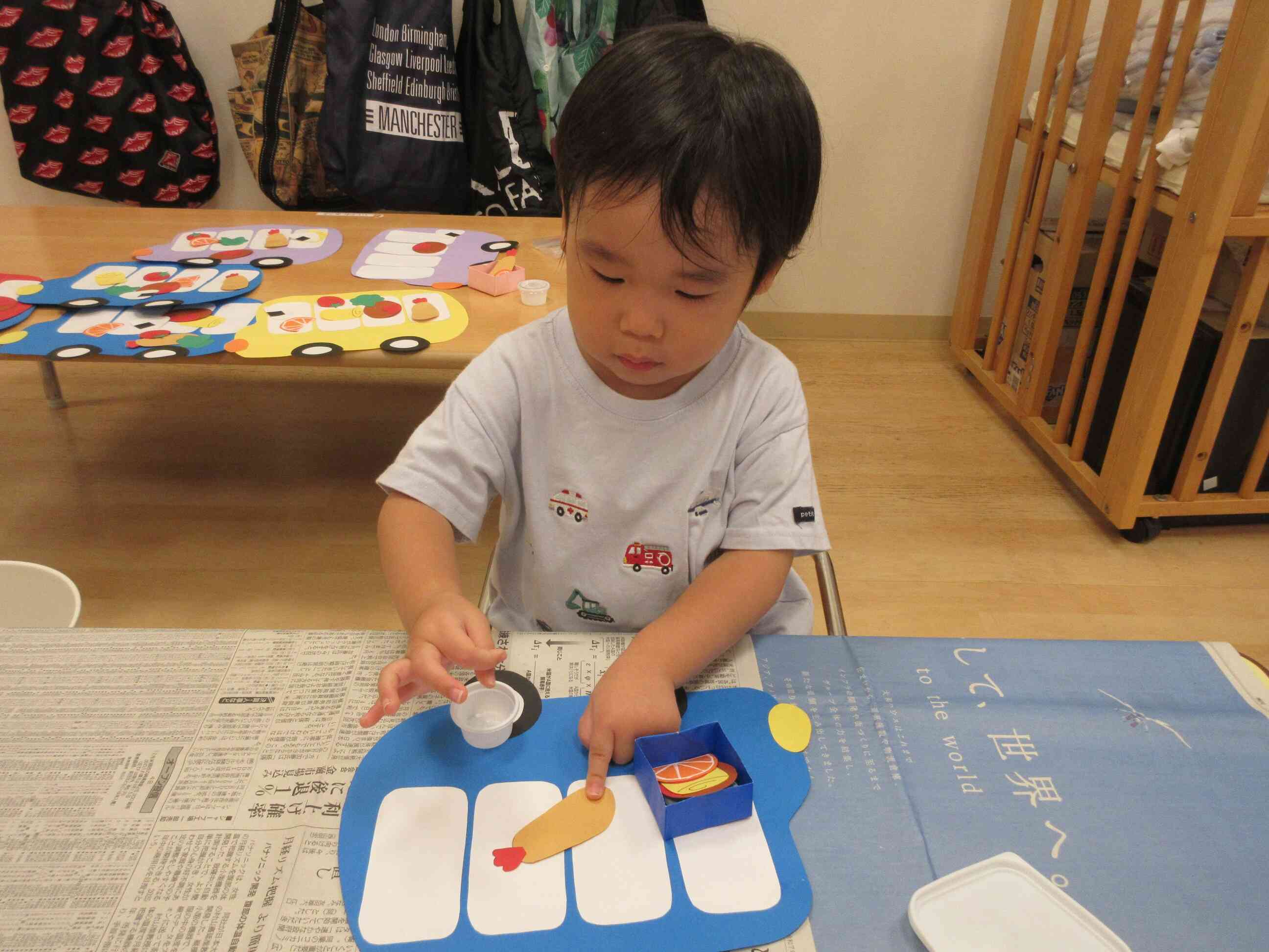 のりを上手にぬれるかな？