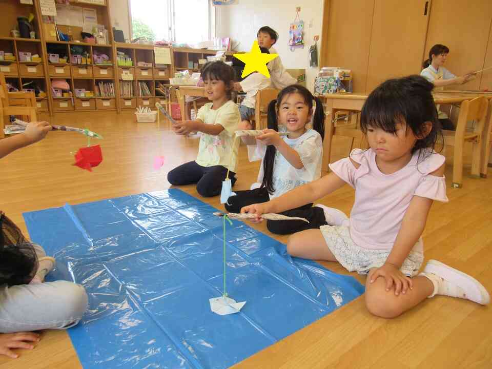 さかな釣りして遊びました