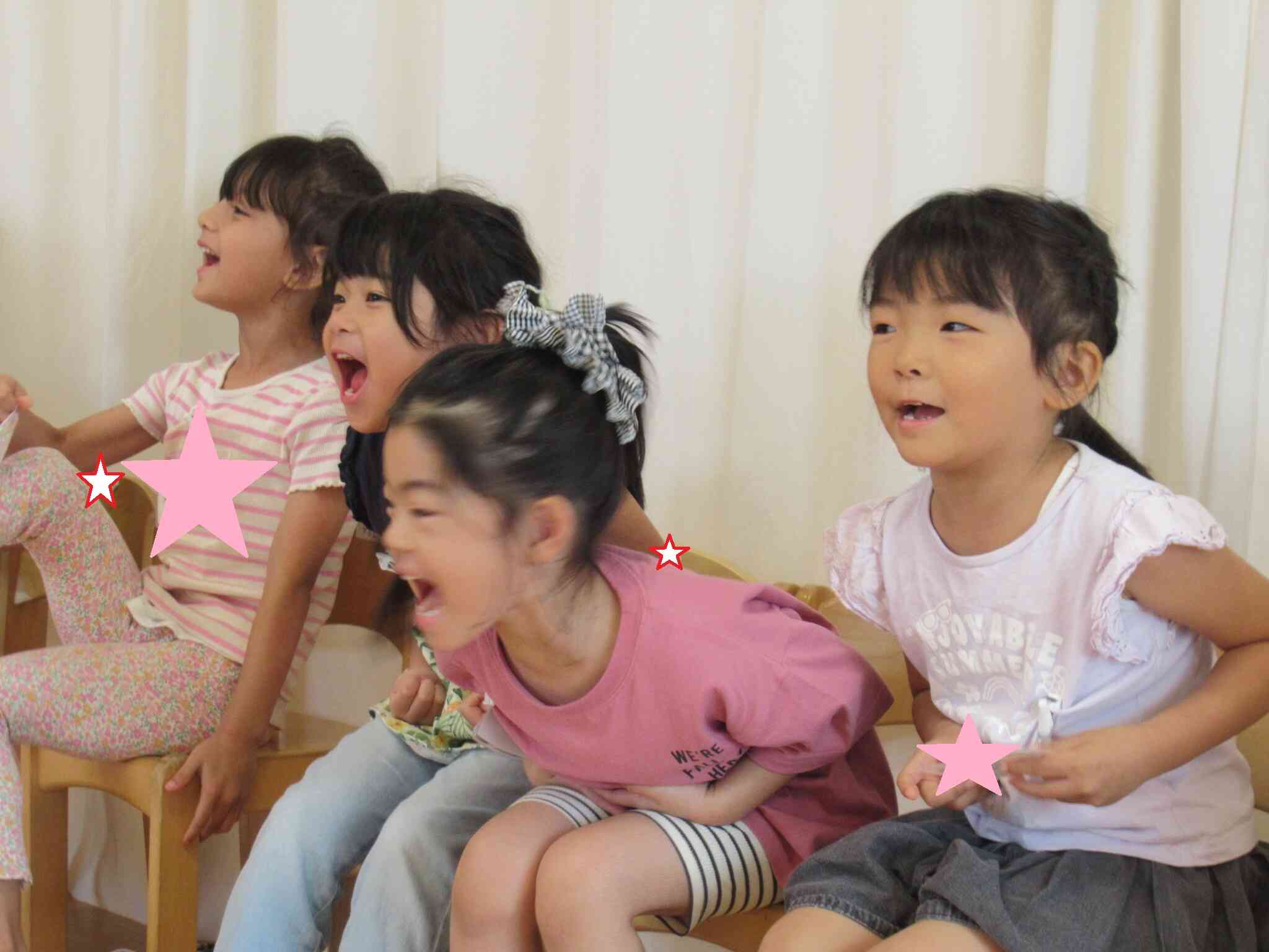 おはよ～みなさん今日も一緒に遊びましょ～　きりんさん「はーーーーい！」