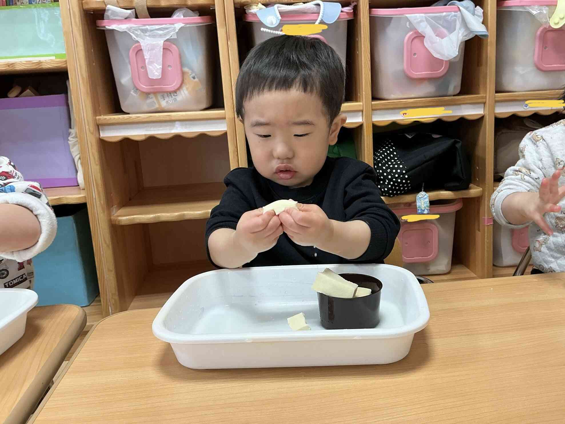 あひる組　今回の感触遊びは...