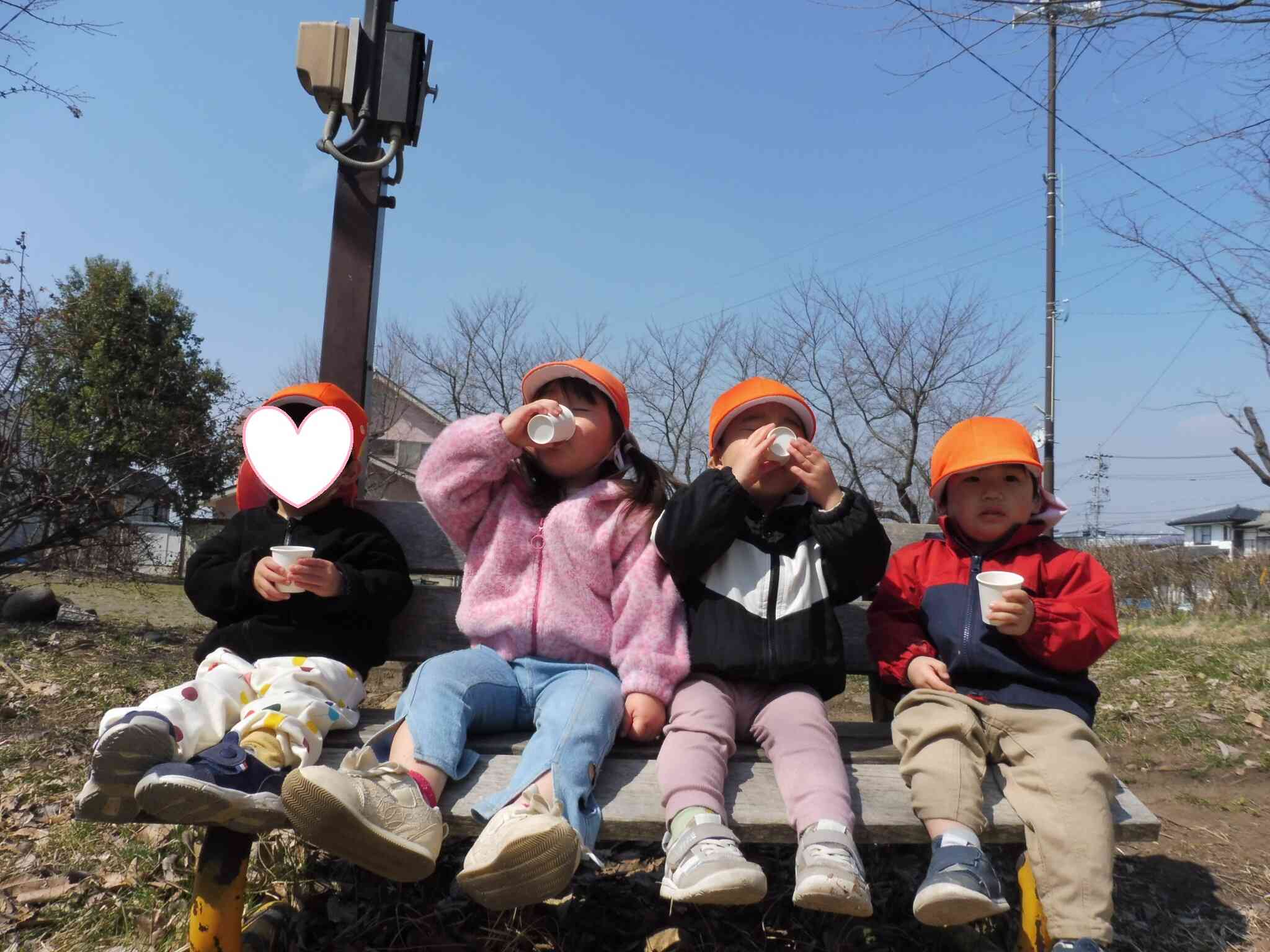 たくさん遊んで、お茶がおいしいね♡