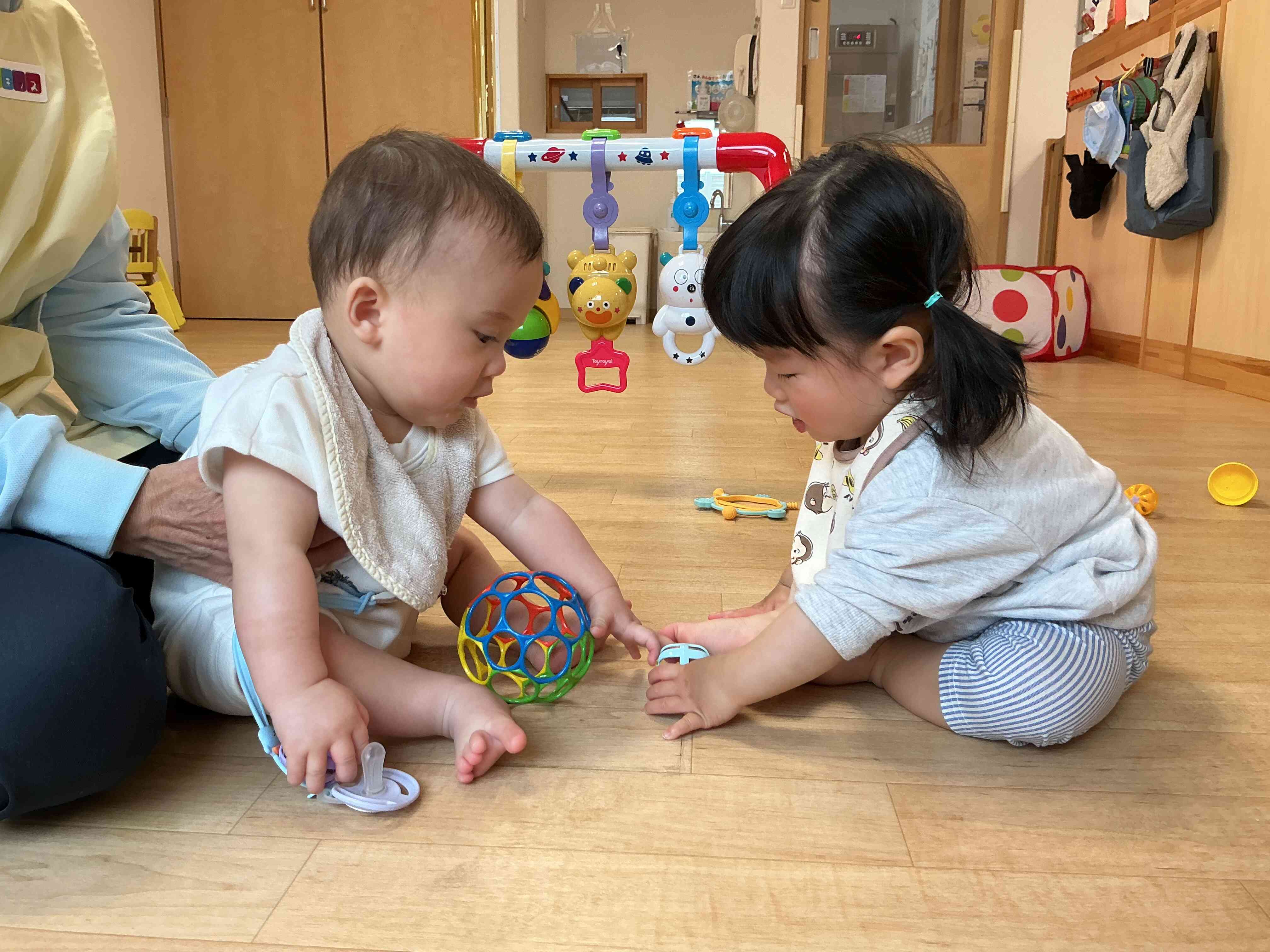 一緒にボールで遊んだよ！