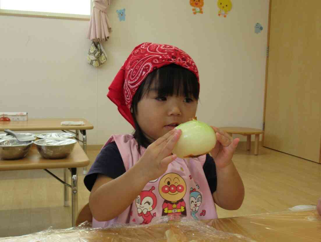 たまねぎの皮、上手にむけたよ！