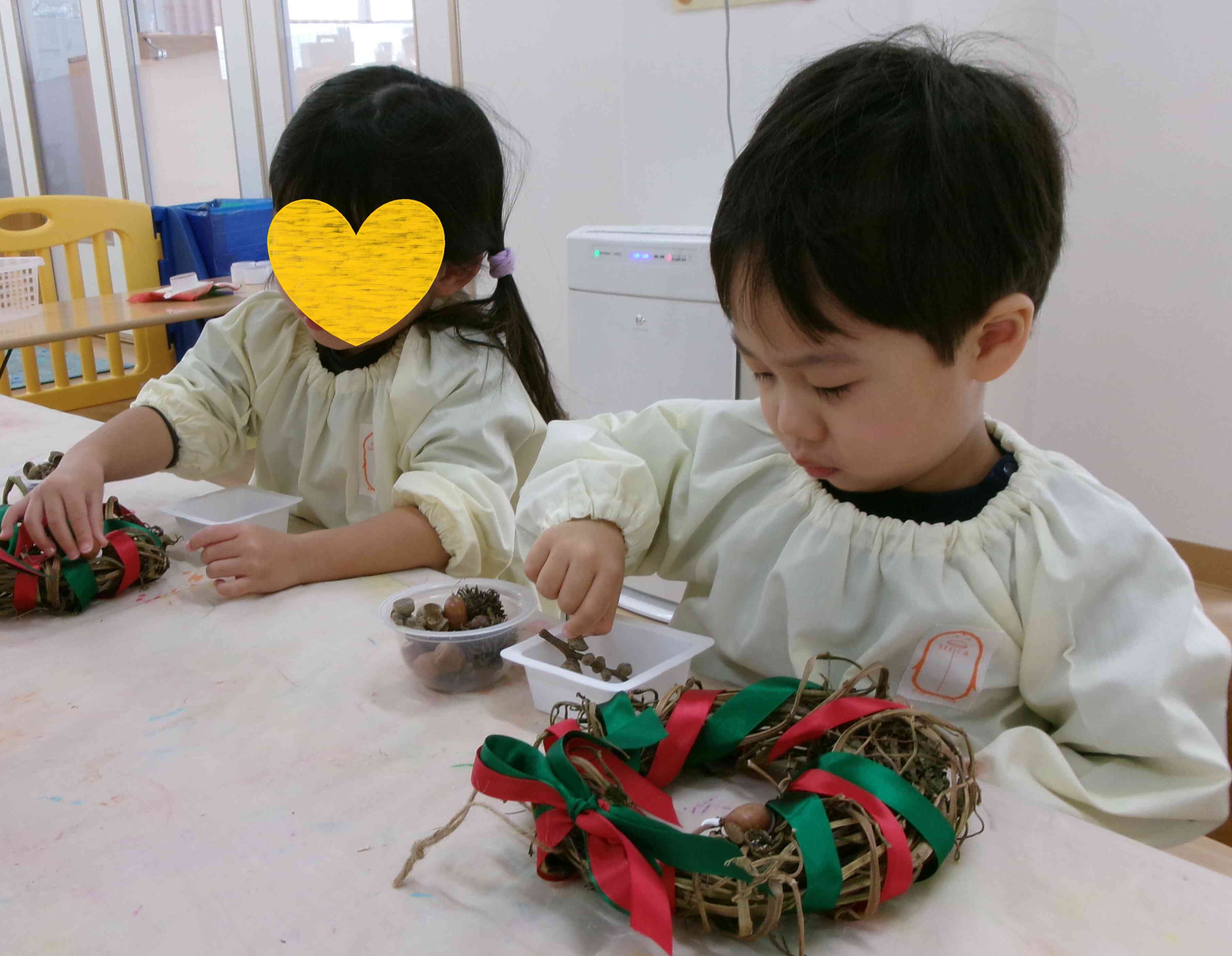 クリスマスリースを作ったよ！