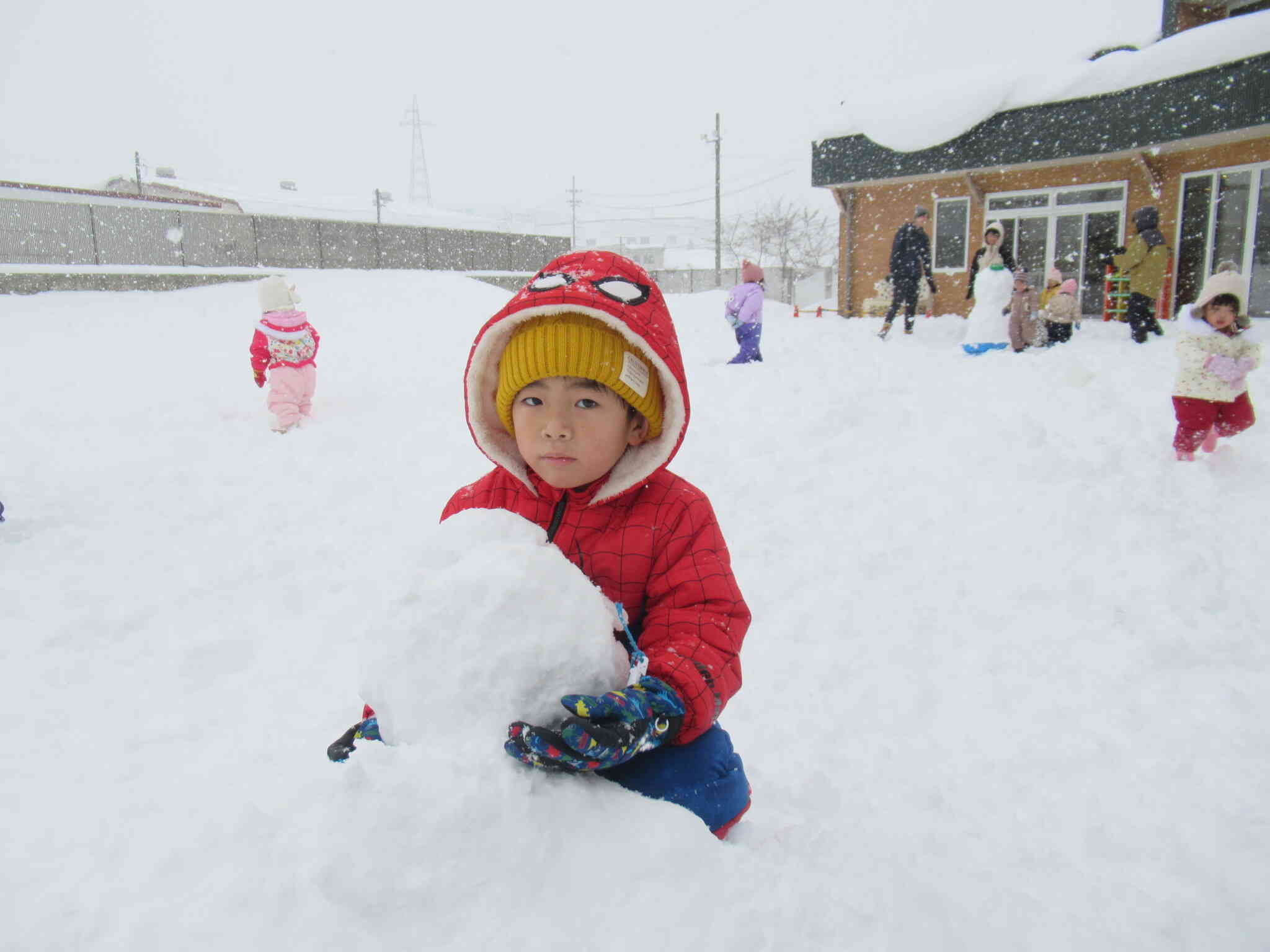 雪だるま作ったよ