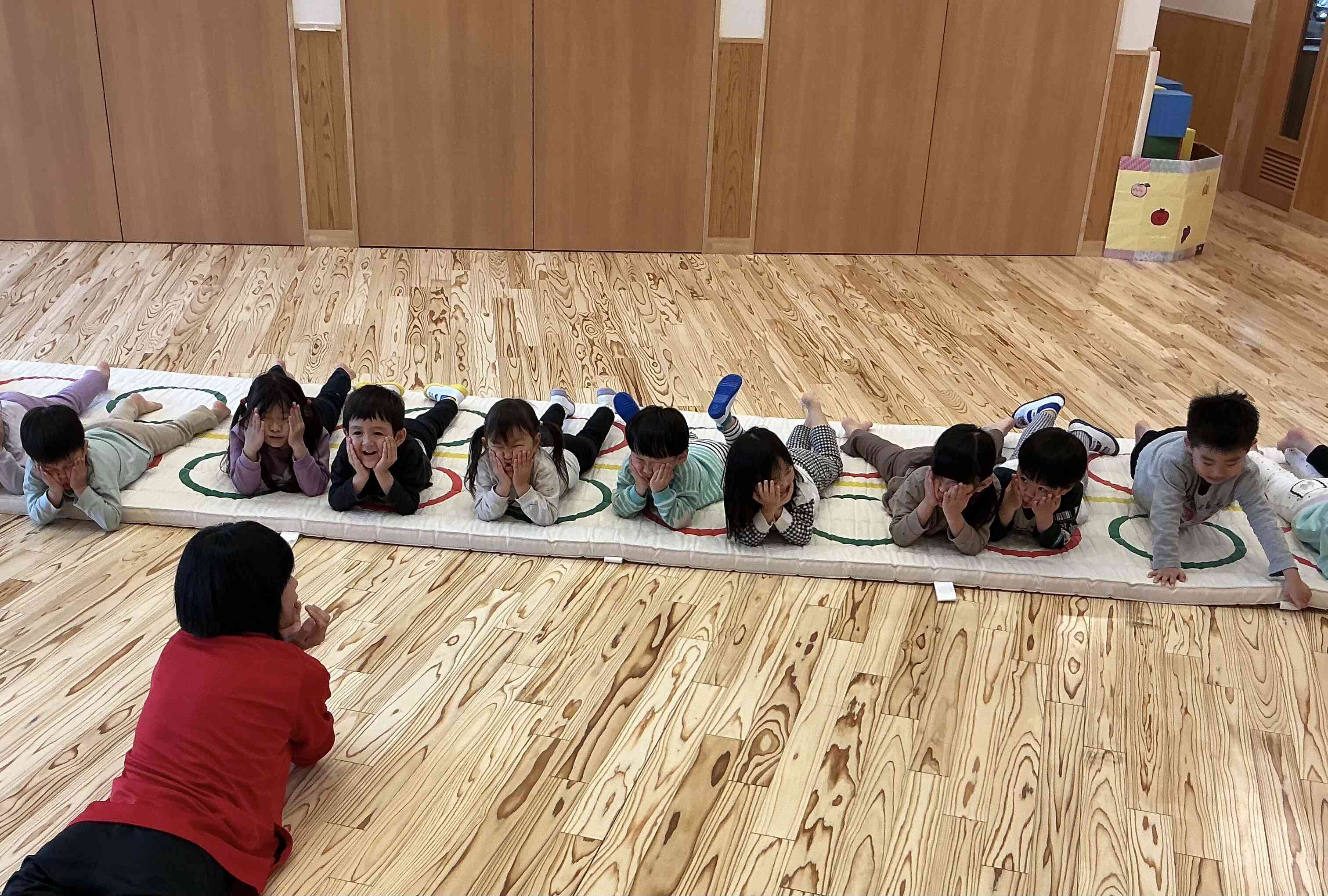 今年初めての体操教室　りす・ぱんだ・きりん組
