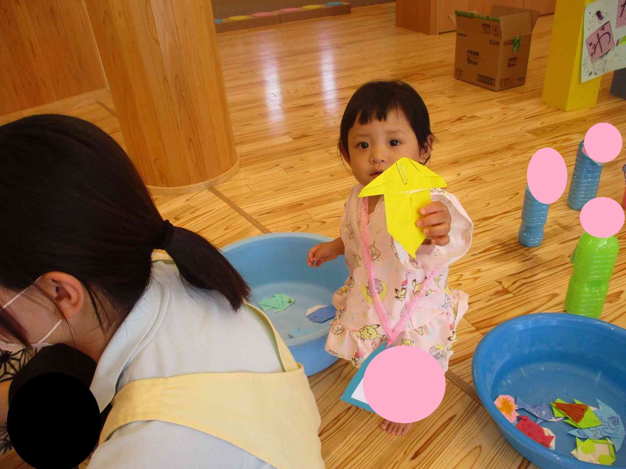 夏祭りごっこ　ひよこ組（０歳児）②