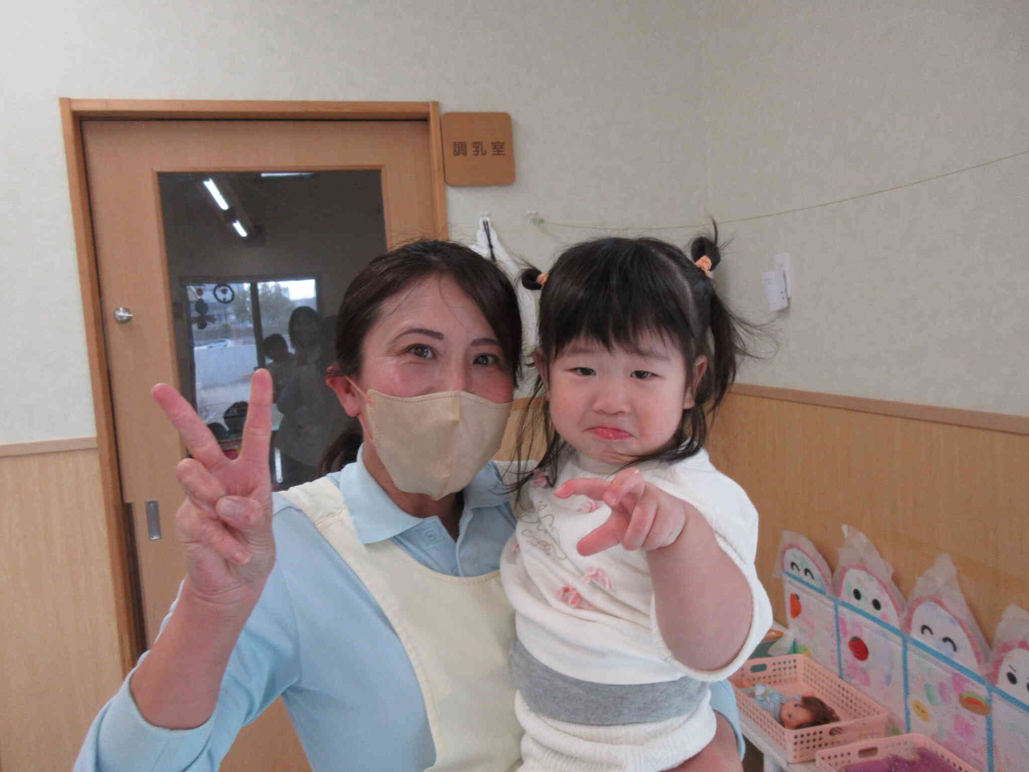 先生と一緒に！！ポーズ！