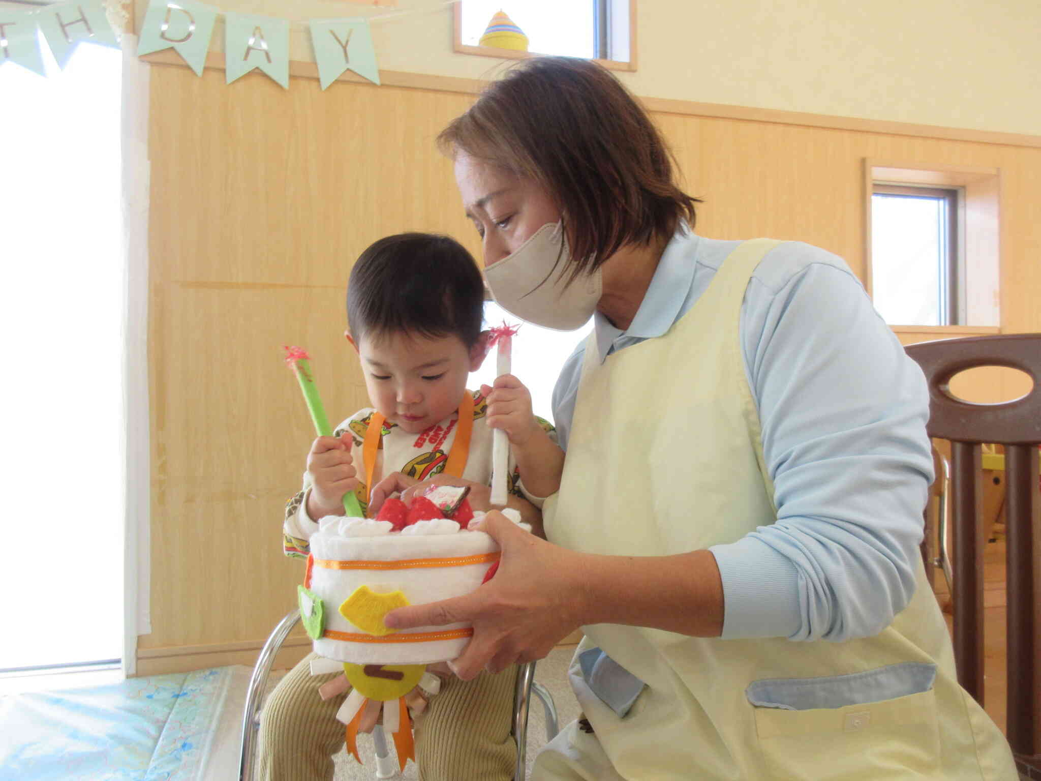 ロウソク自分でさせたよ！