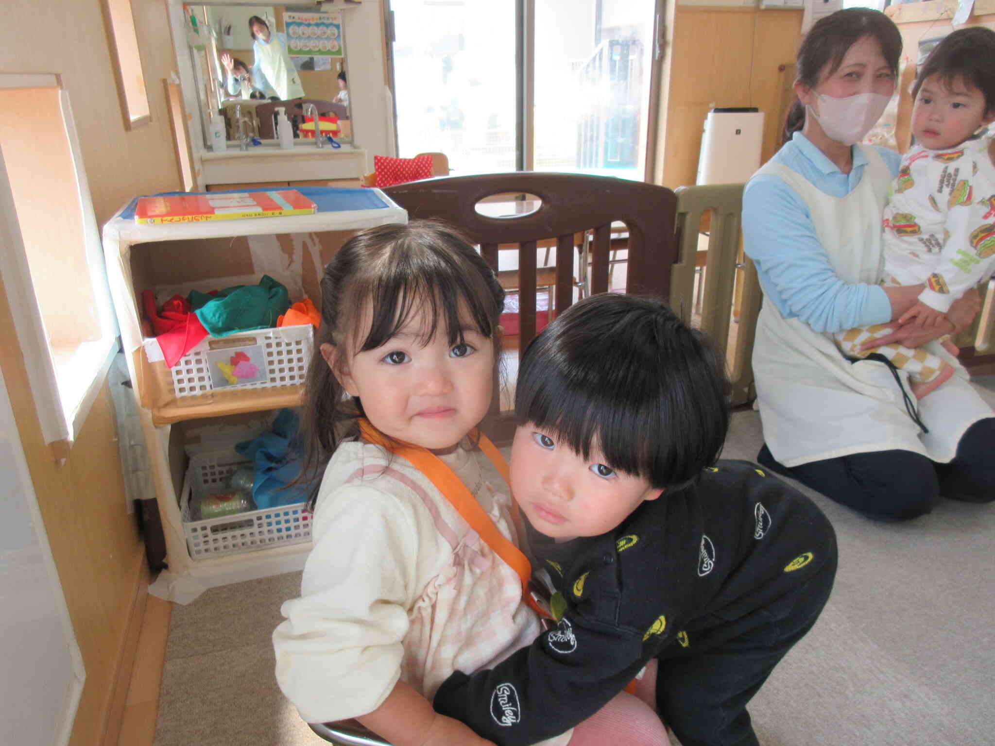 おめでとうのハグ！嬉しいね。