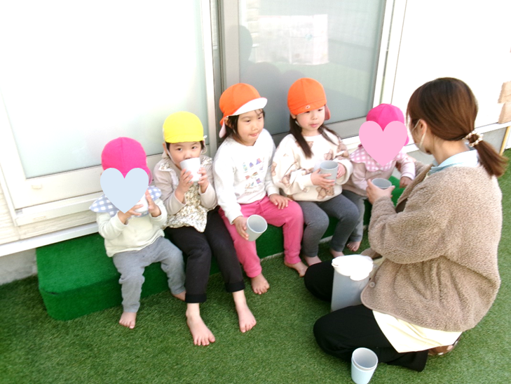 水分補給もしっかりと(*´-`)