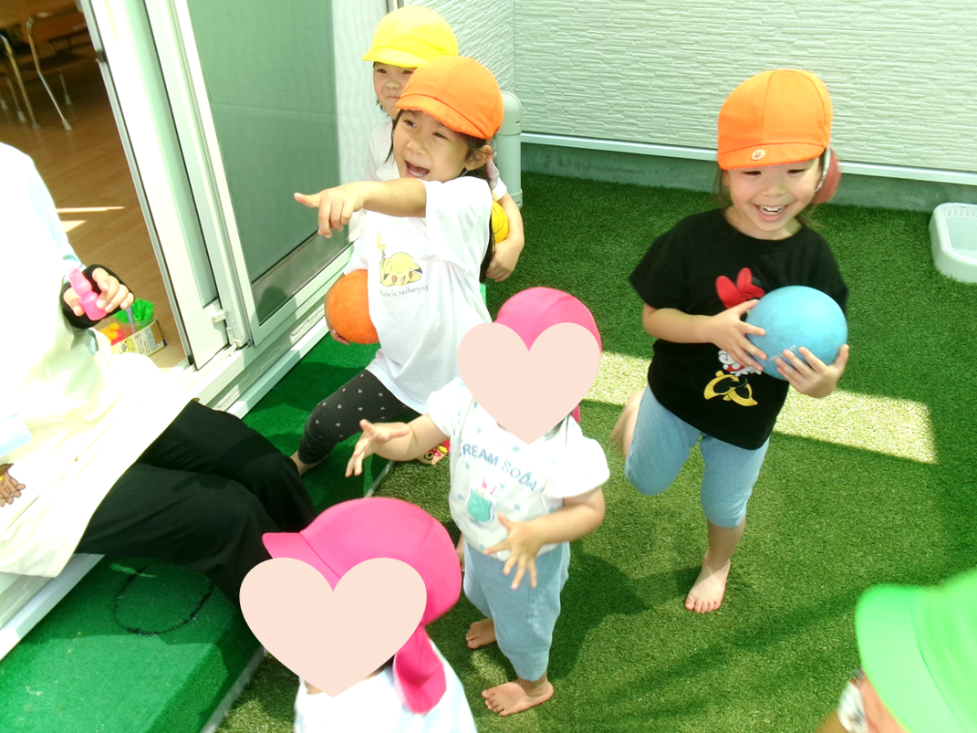 テラスで遊ぼう♪