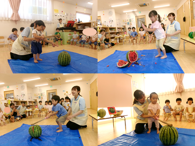 みんなで力を合わせて、少しずつ割ることができました☆彡
