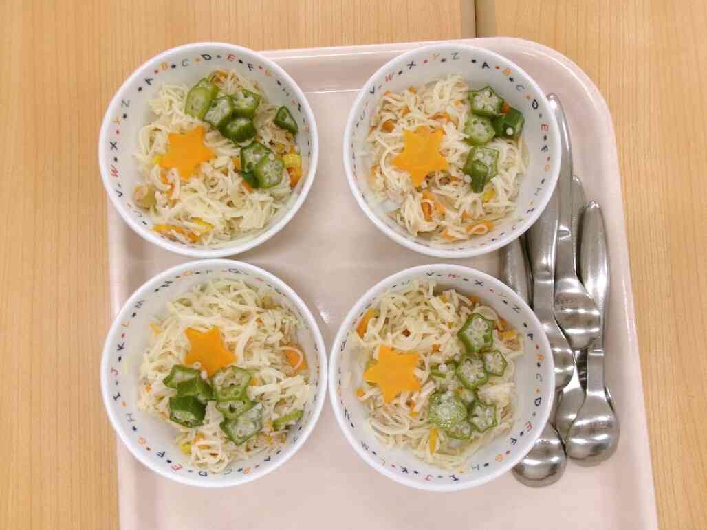 おやつは、そうめんチャンプルでした♪