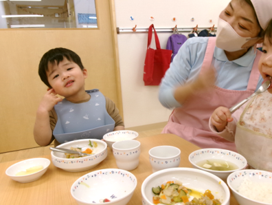 おいしいね!!にこにこポーズをしてくれました☆彡